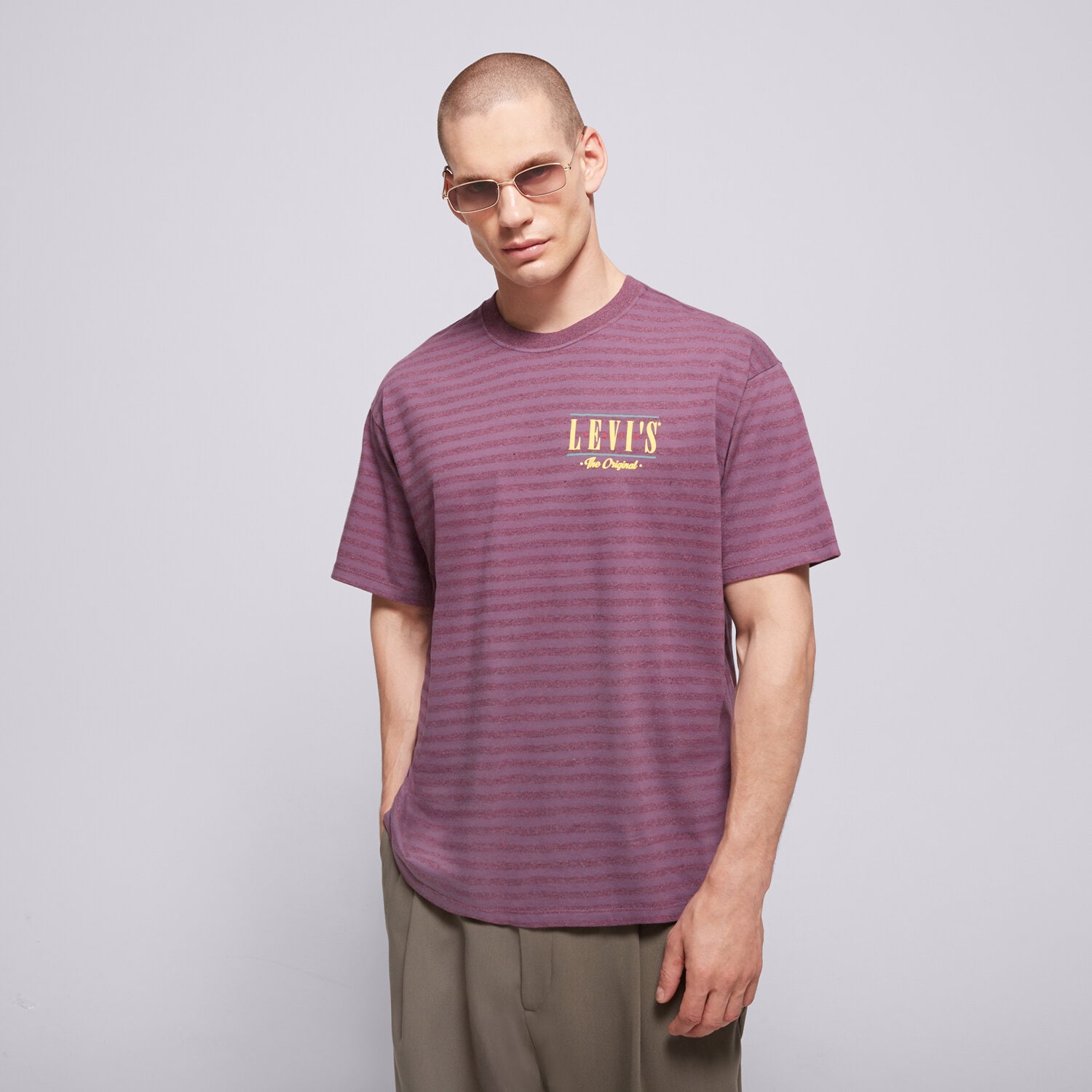 Koszulka, t-shirt sportowy męski LEVI'S T-SHIRT VINTAGE FIT GRAPHIC TEE GREYS 87373-0345 FIOLETOWY