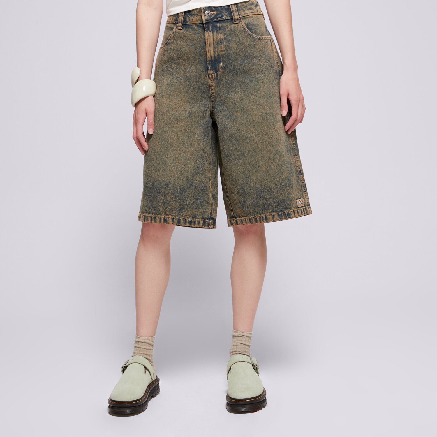 Krótkie spodenki, szorty damskie DICKIES SZORTY CARPENTER DENIM JORT W DK0A4Z85K581 SZARY