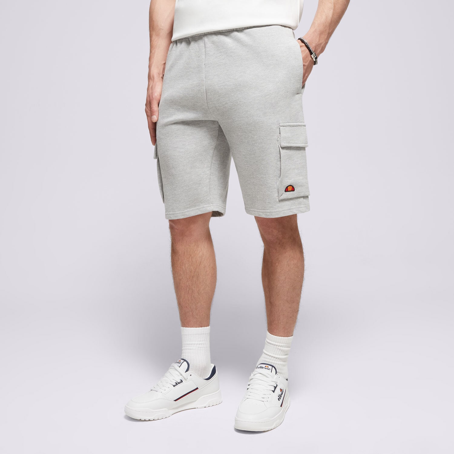 Krótkie spodenki, szorty męskie ELLESSE SZORTY VIZZINI CARGO SHORTS GREY MRL SMG23453112 SZARY