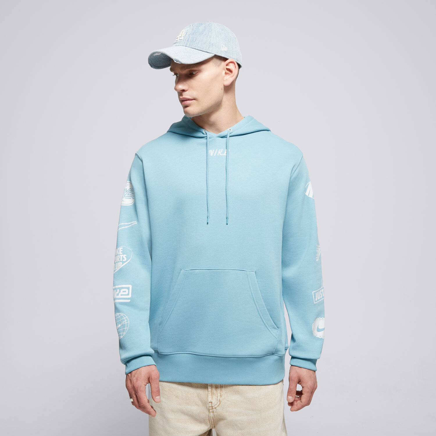 Bluza męska NIKE BLUZA Z KAPTUREM M NK CLUB FT HOODIE CYCLE GX HJ2508-464 NIEBIESKI