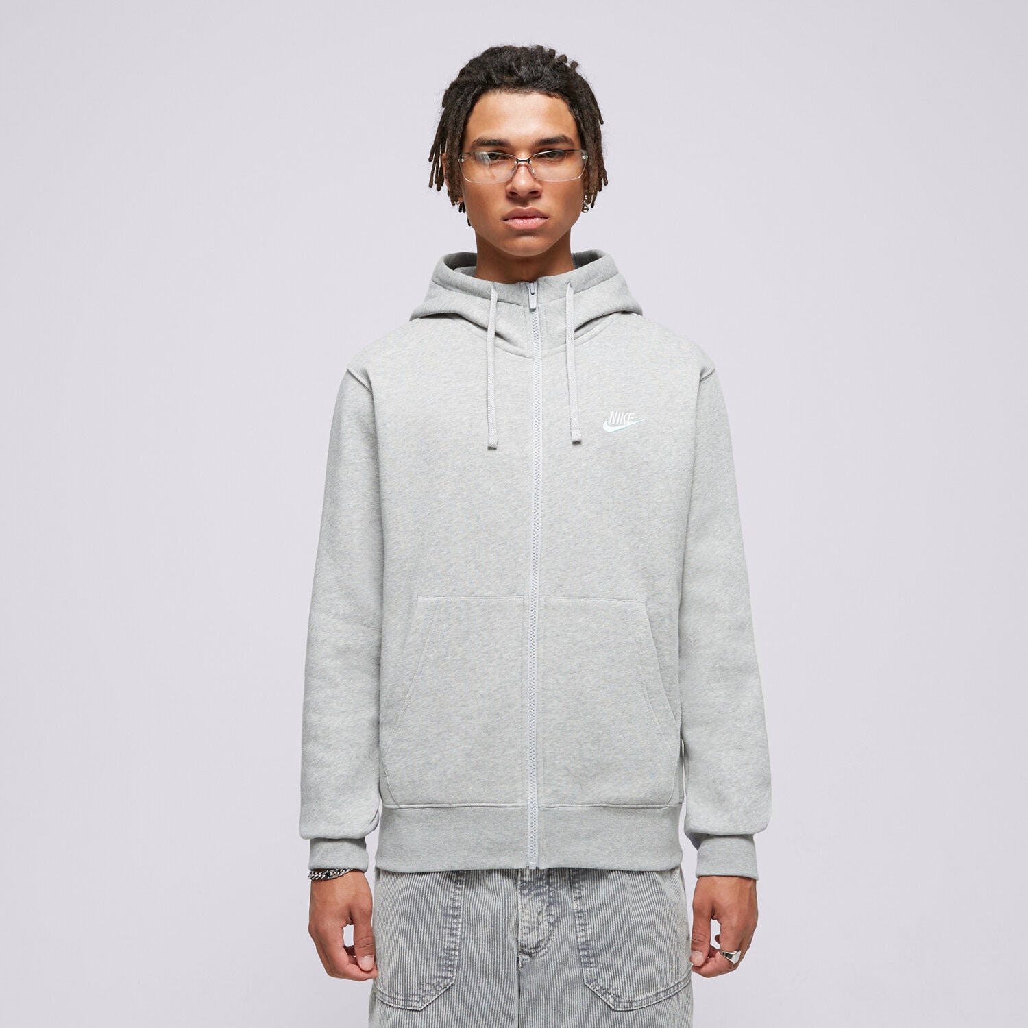 Bluza męska NIKE BLUZA Z KAPTUREM M NSW CLUB DT HOODIE FZ BB ESSENTIALS DQ8384-065 SZARY