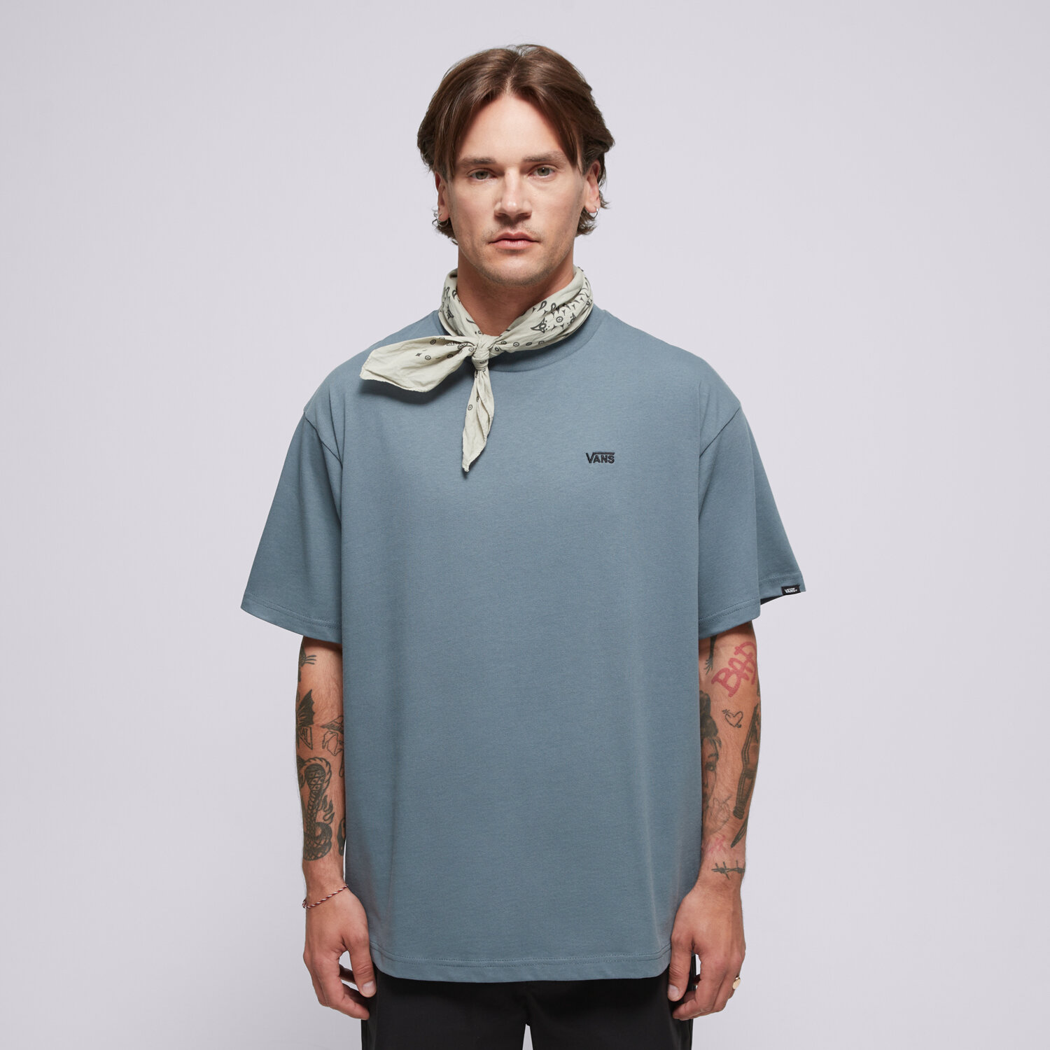 Koszulka, t-shirt sportowy męski VANS T-SHIRT LEFT CHEST II LOOSE SS VN000P1PRV21 SZARY