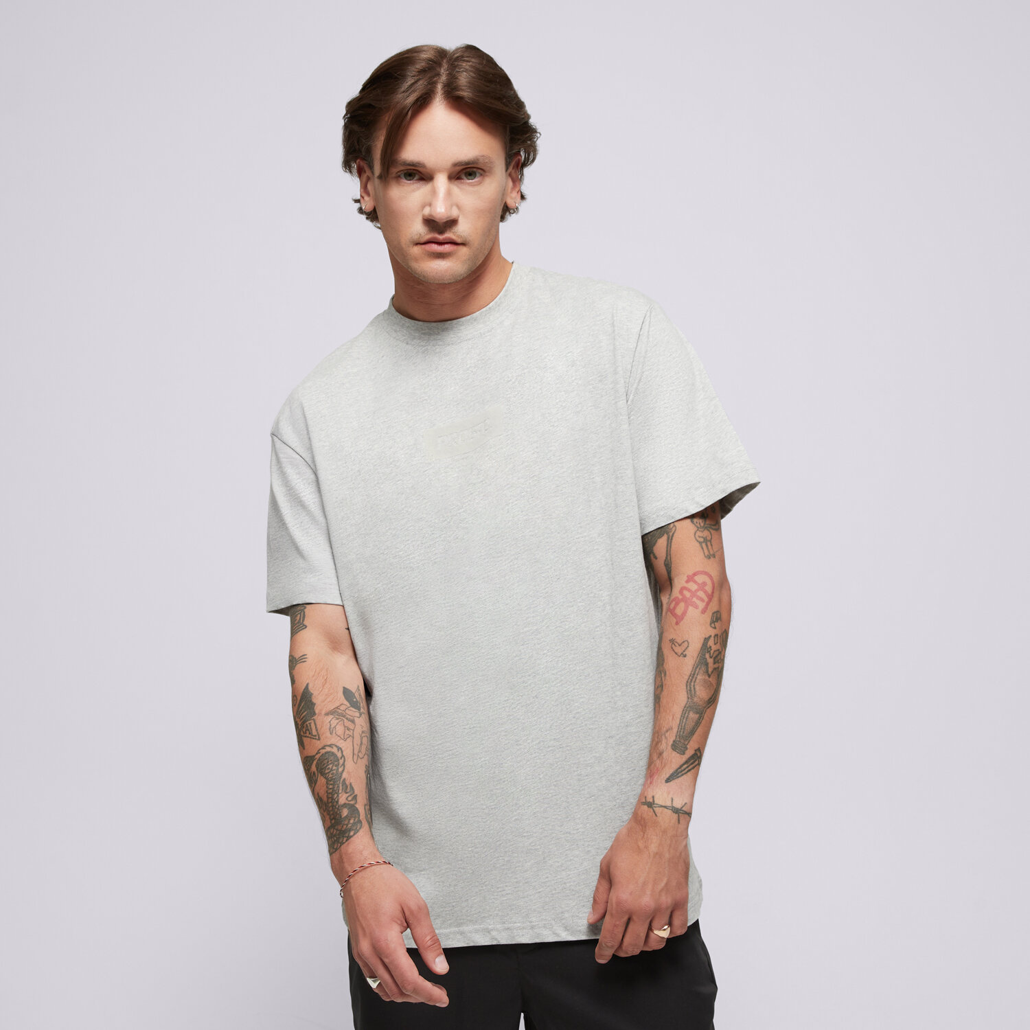 Koszulka, t-shirt sportowy męski PROSTO  T-SHIRT CLOSS GREY KL241MTEE1223 SZARY