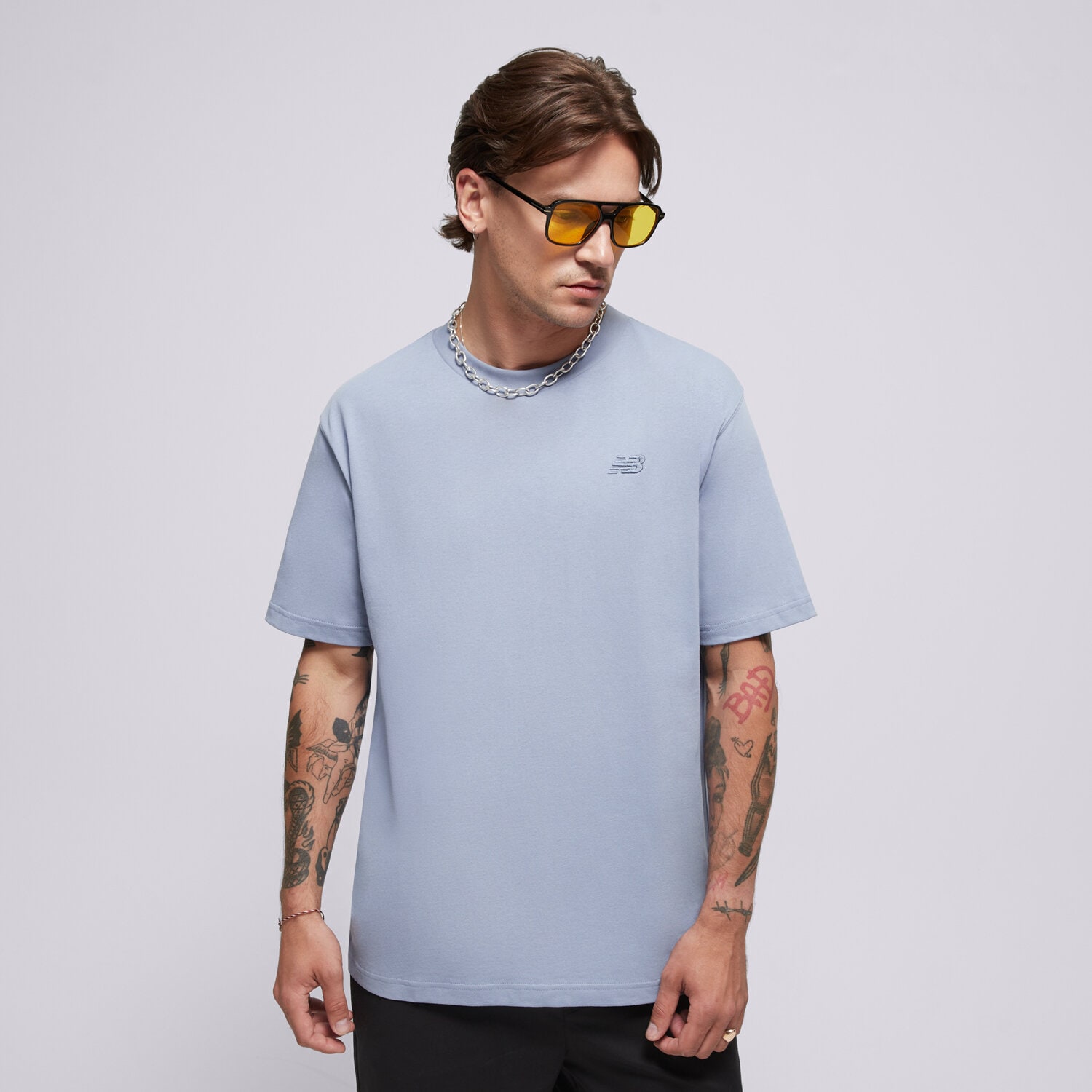 Koszulka, t-shirt sportowy męski NEW BALANCE T-SHIRT ATHLETICS COTTON T-SHIRT MT41533DUS NIEBIESKI