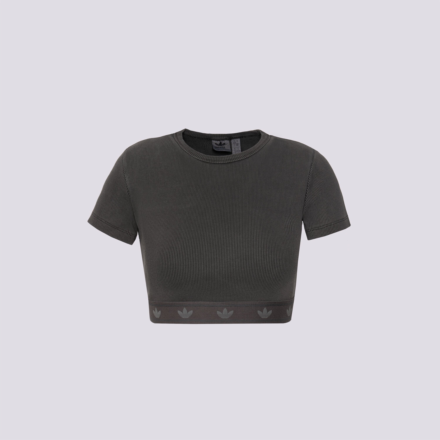 Koszulka, t-shirt damski ADIDAS T-SHIRT RIB SS TOP JD0041 SZARY