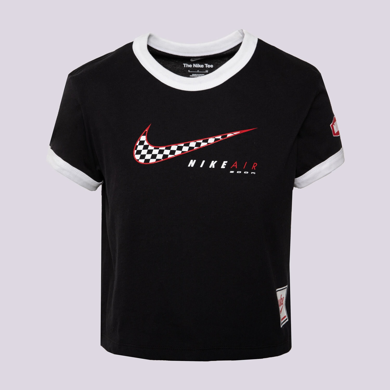 Koszulka, t-shirt damski NIKE T-SHIRT W NSW CLUB SS TEE MOTO RGR HQ1707-010 CZARNY