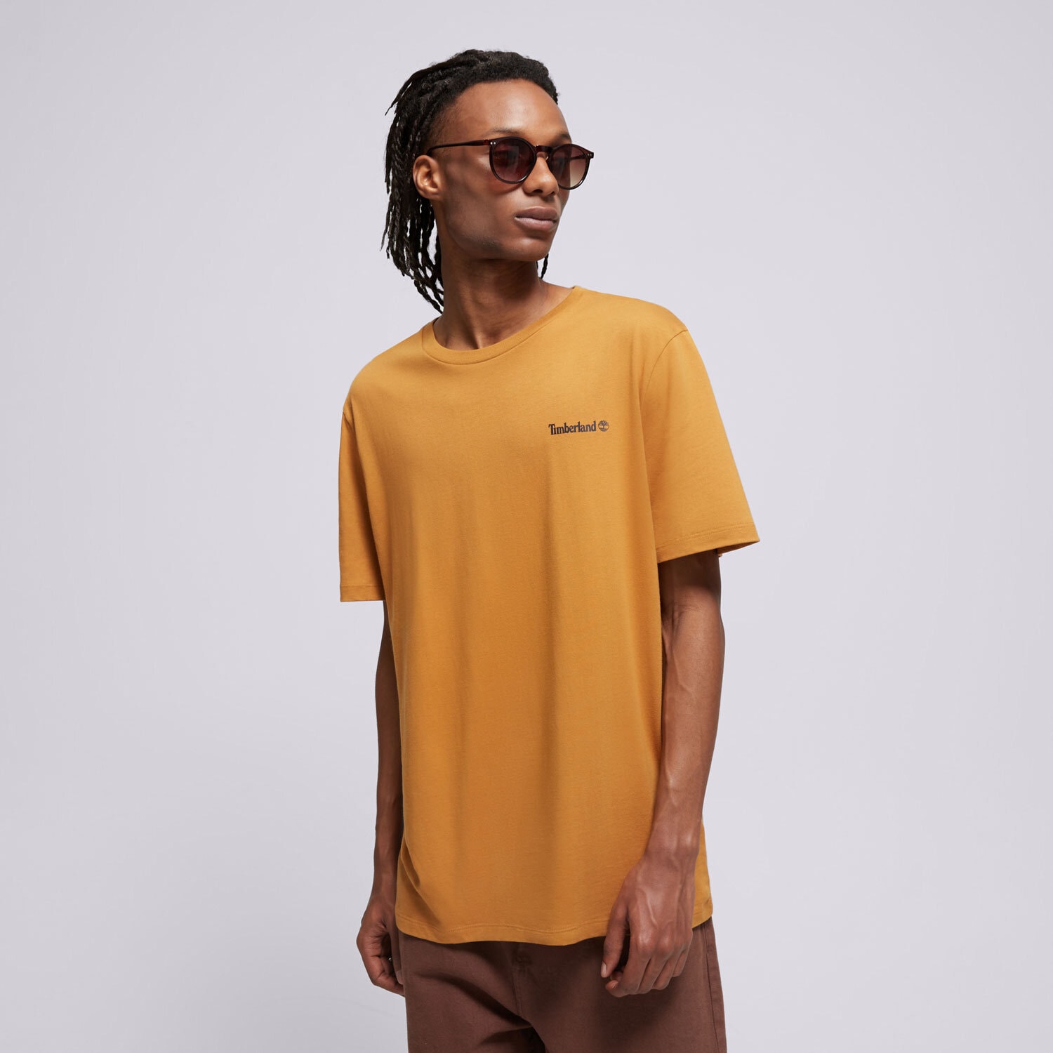 Koszulka, t-shirt sportowy męski TIMBERLAND T-SHIRT FRONT AND BACK LOGO TB0A2PSAP471 POMARAŃCZOWY