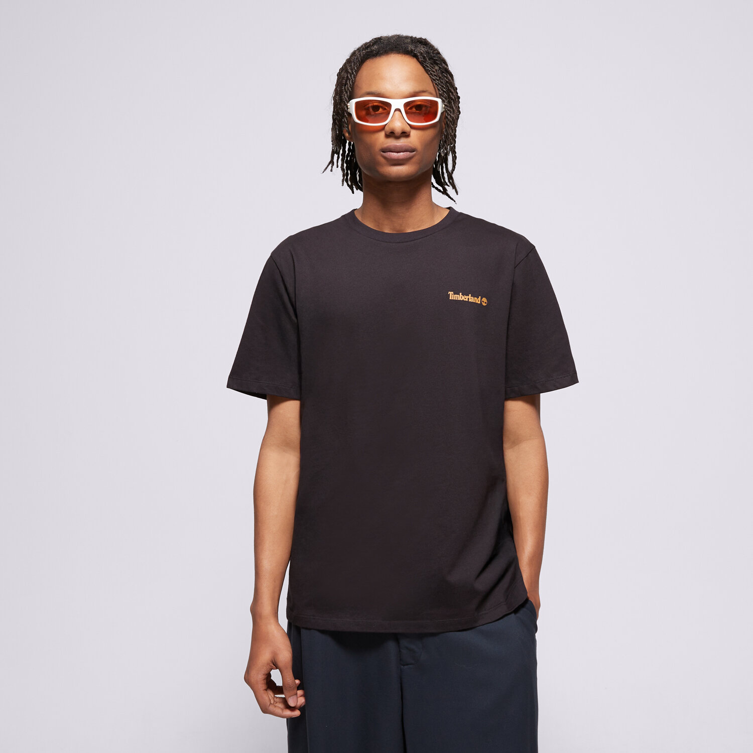 Koszulka, t-shirt sportowy męski TIMBERLAND T-SHIRT FRONT AND BACK LOGO TB0A2PSA0011 CZARNY
