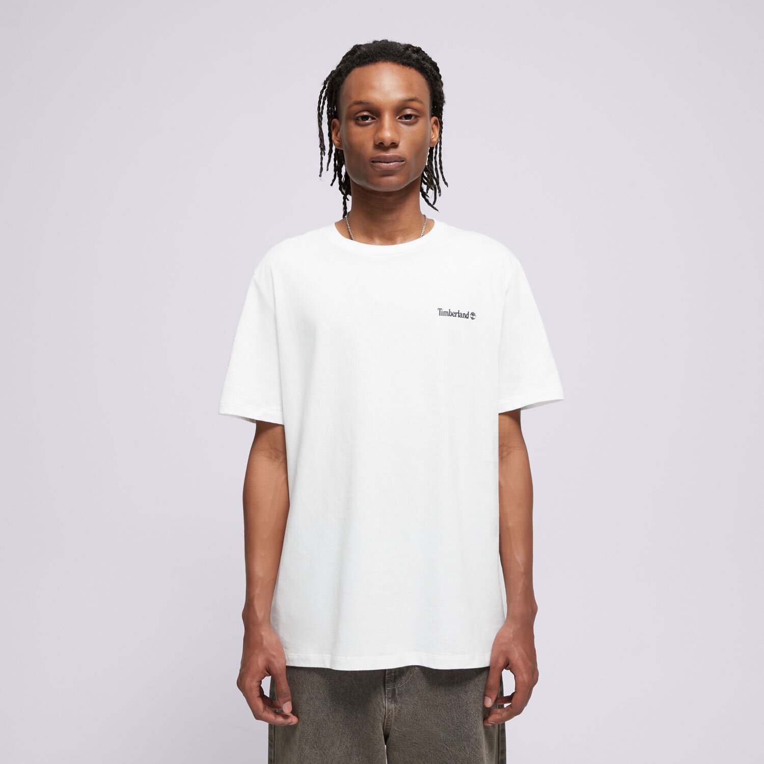 Koszulka, t-shirt sportowy męski TIMBERLAND T-SHIRT FRONT AND BACK LOGO TB0A2PSA1001 BIAŁY