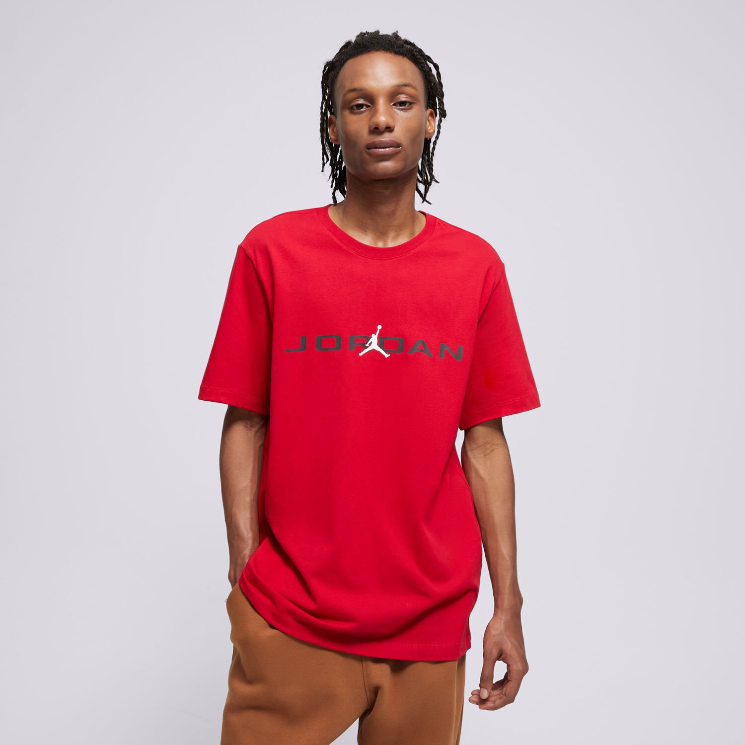 Koszulka, t-shirt sportowy męski JORDAN T-SHIRT M J JD AIR SS CREW IB7353-687 CZERWONY