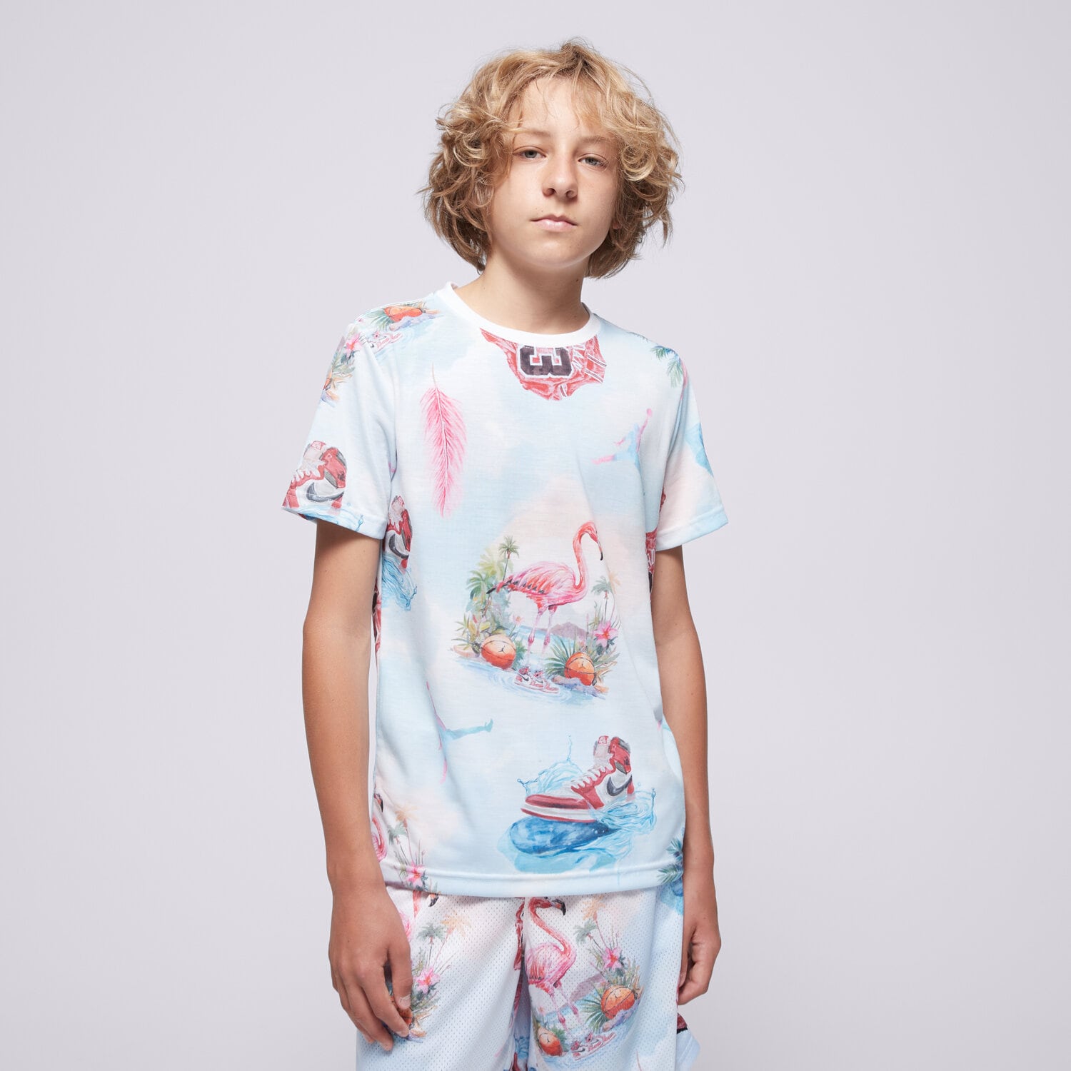 Koszulka, t-shirt dla dzieci JORDAN T-SHIRT JDB JORDAN FLAMINGO AOP SS TEE BOY 95D844-001 MULTICOLOR