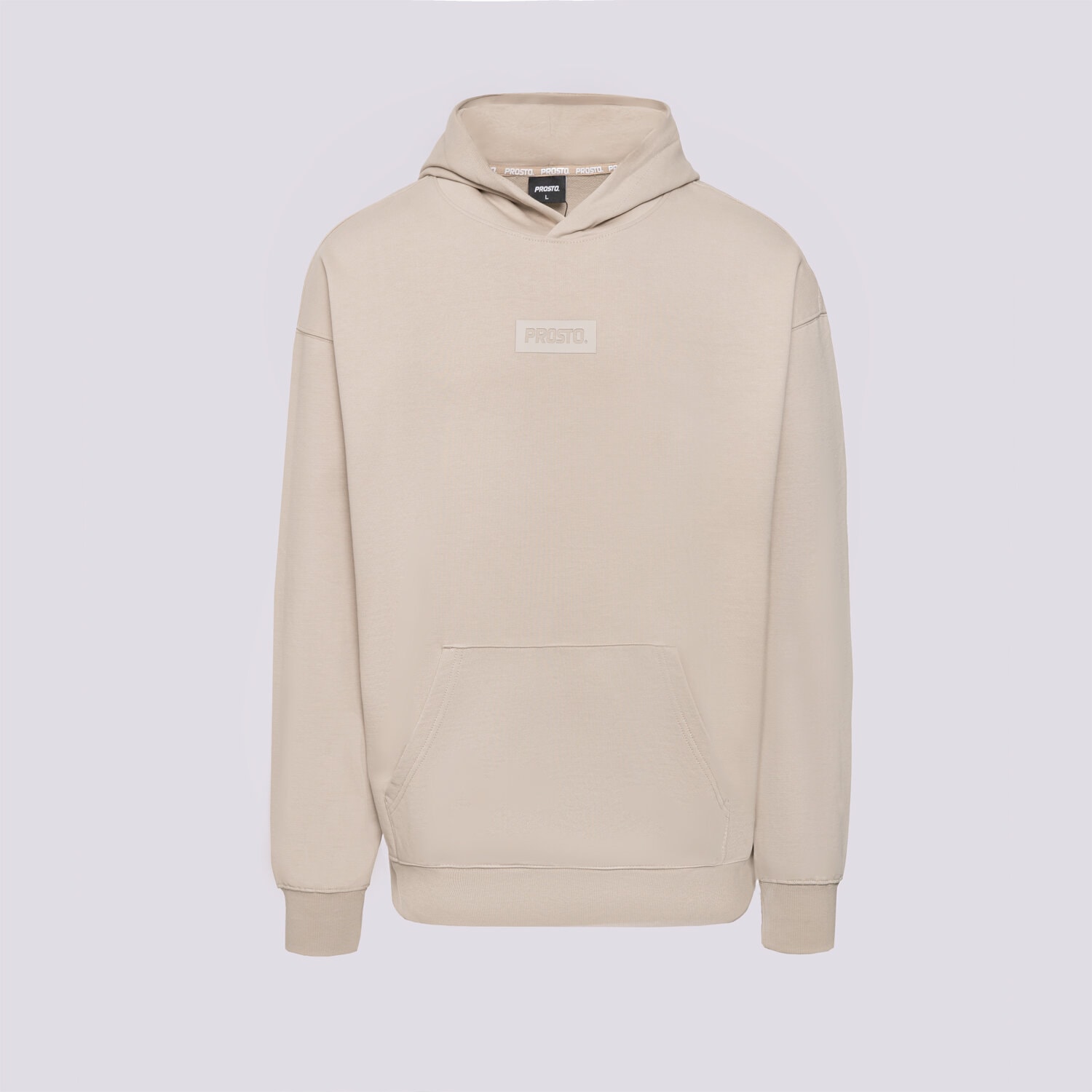 Bluza męska PROSTO BLUZA Z KAPTUREM HOODIE BOX 2.0 KL251MSWE2091 BEŻOWY