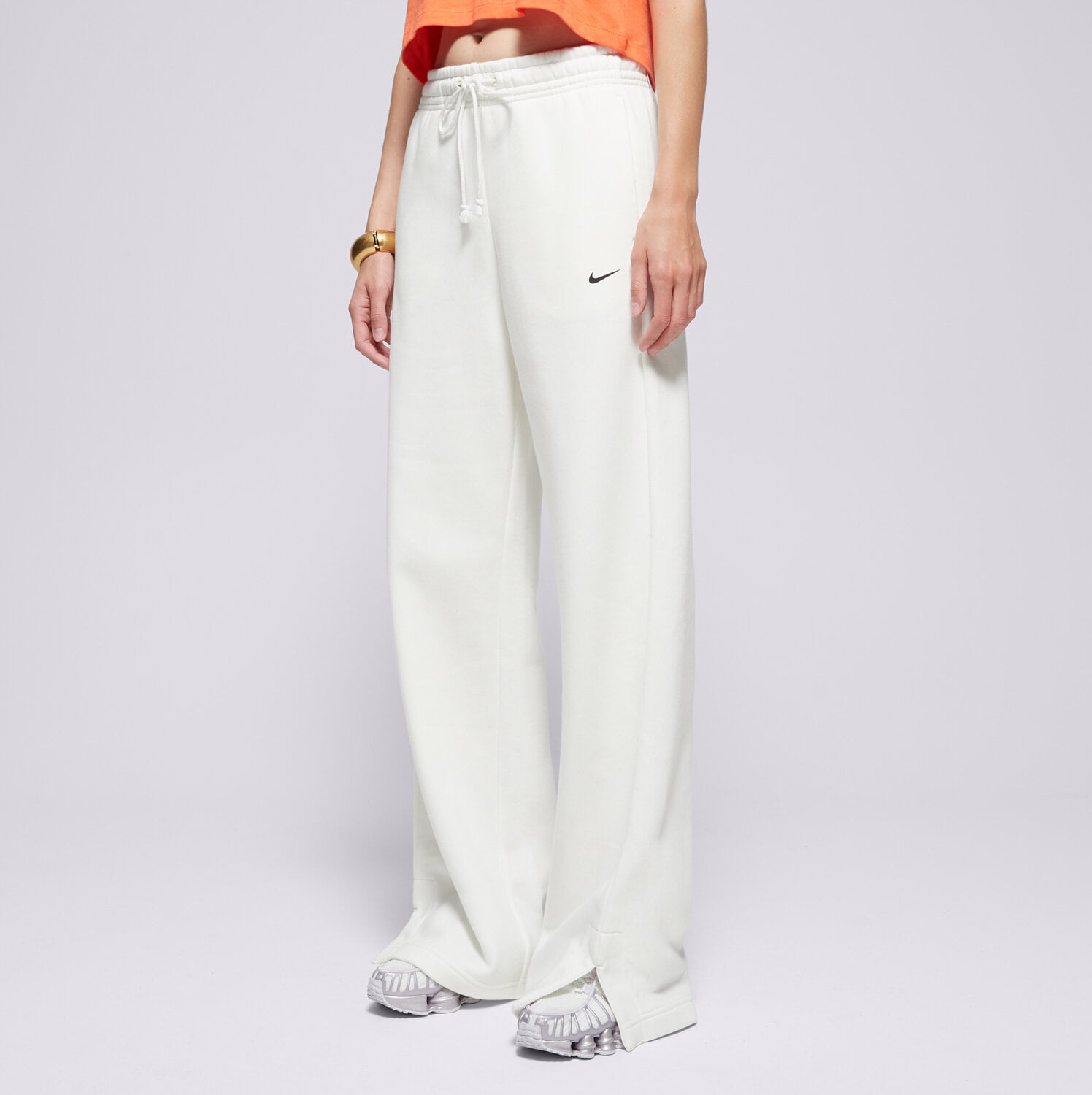 Spodnie sportowe damskie NIKE SPODNIE W NSW CLASSIC+ WIDE LEG SPD IH8482-133 KREMOWY