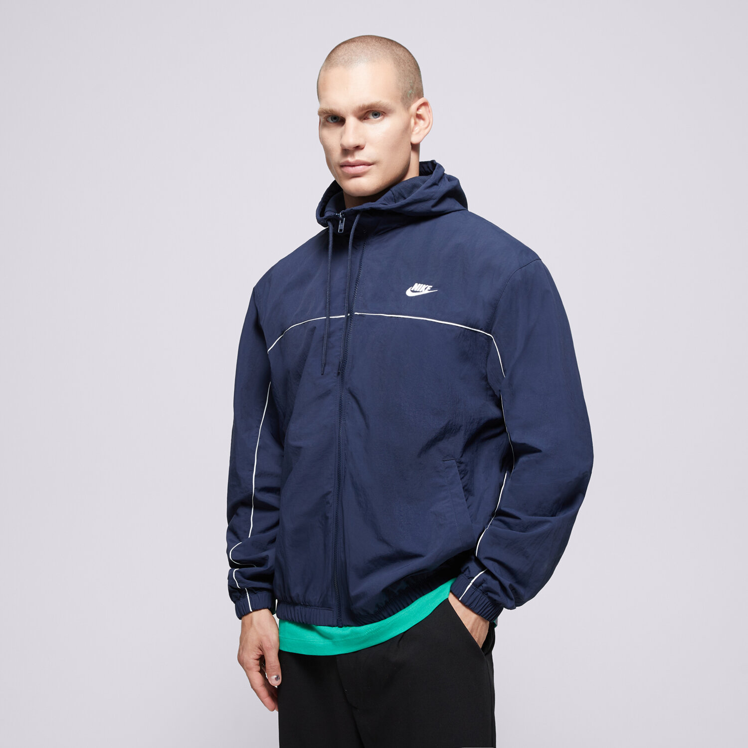 Kurtka wiosenna / jesienna męska NIKE KURTKA M NK CLUB ATHLETE HD JACKET HJ2012-451 GRANATOWY