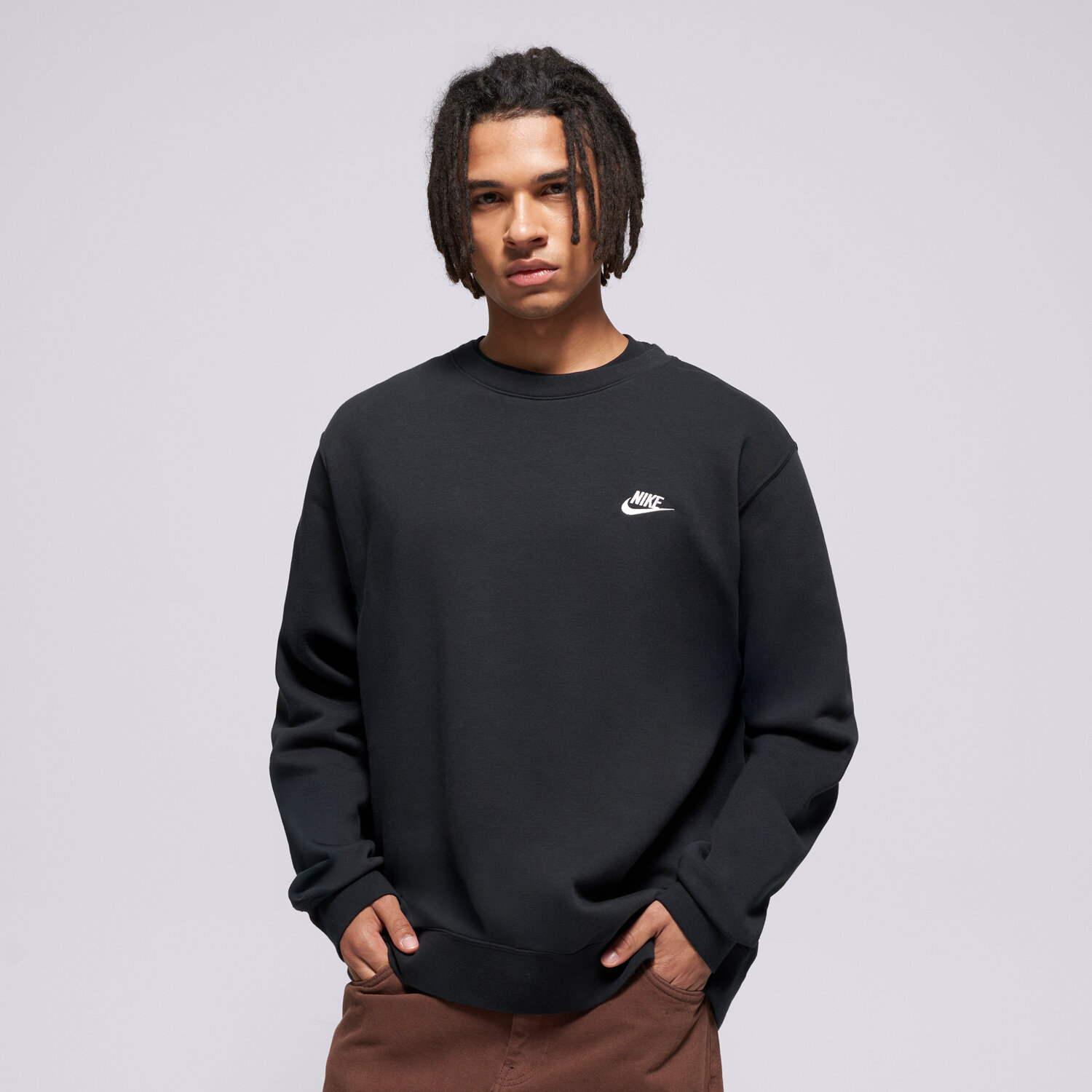 Bluza męska NIKE BLUZA M NK CLUB BB CREW FN3886-010 CZARNY