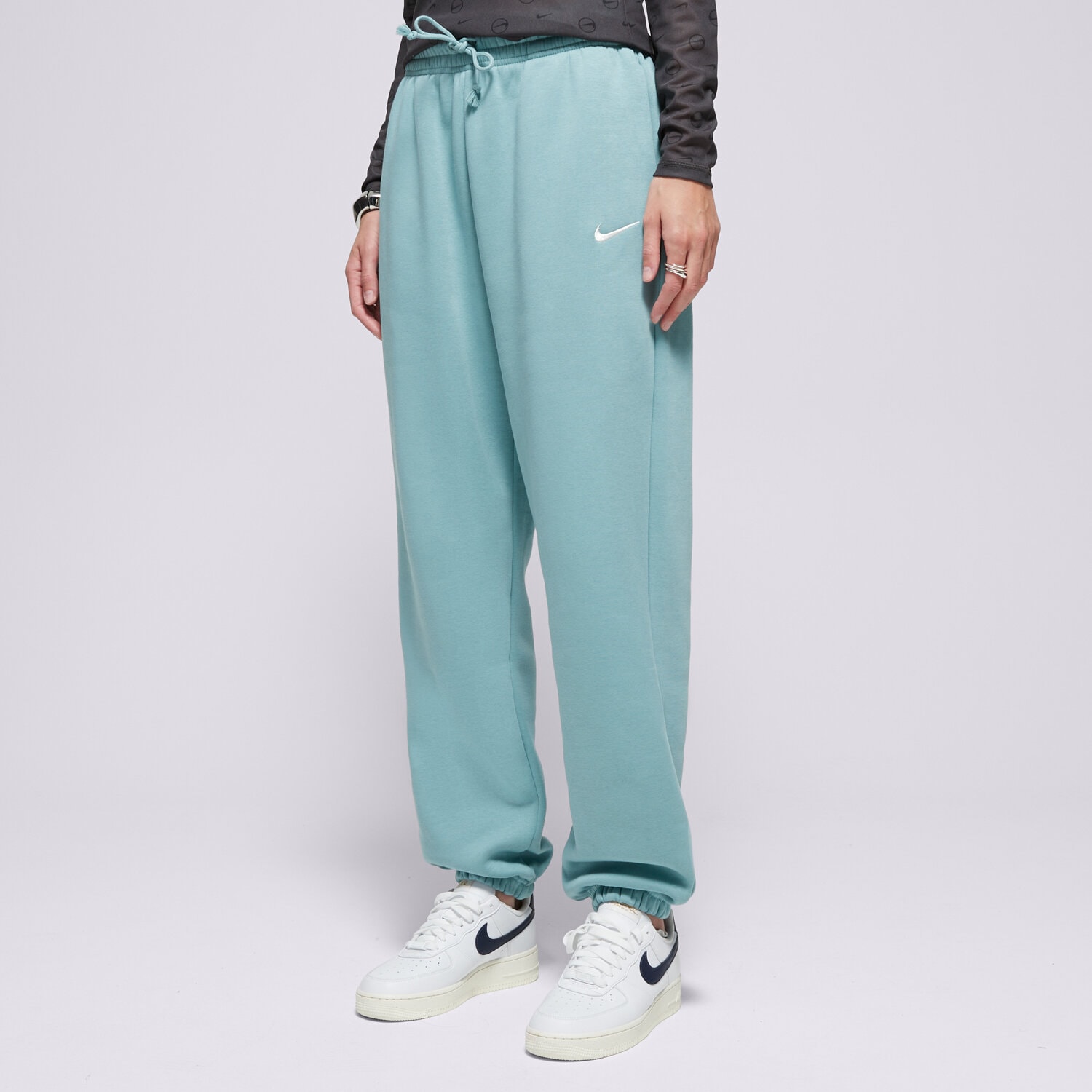 Spodnie sportowe damskie NIKE SPODNIE W NSW PHNX FLC HR OS PANT 2 FZ5996-017 ZIELONY