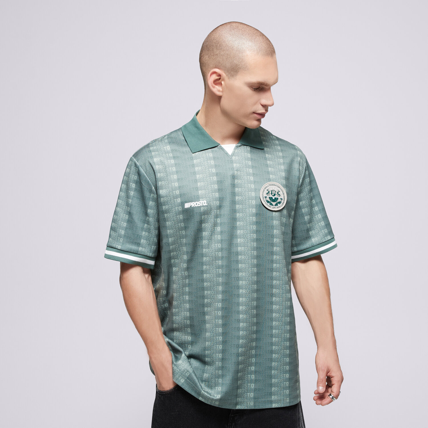 Koszulka, t-shirt sportowy męski PROSTO POLO GLAST KL251MTEE1301 ZIELONY