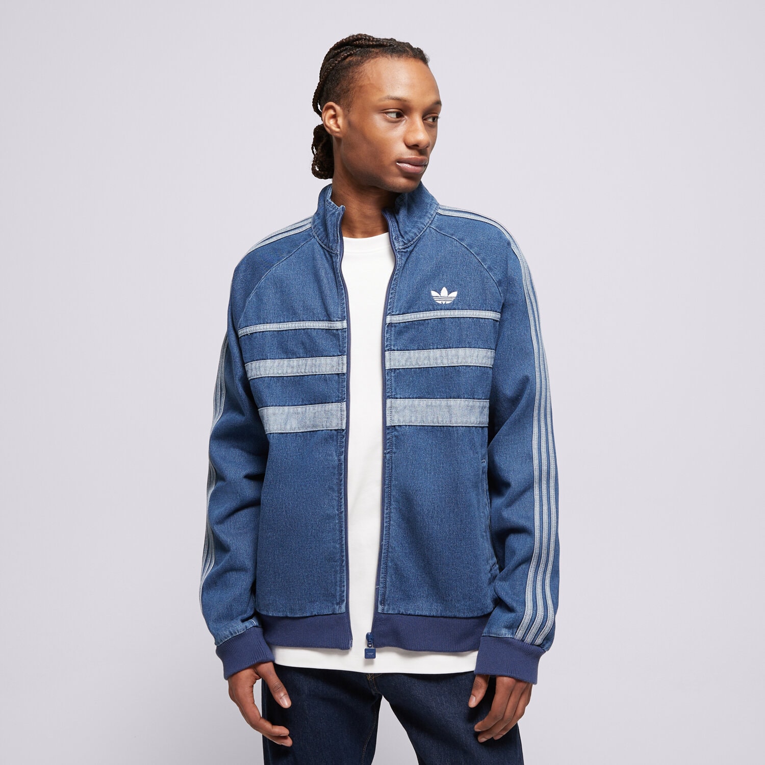 Bluza męska ADIDAS BLUZA ROZPINANA FIRST TT DENIM JX6457 NIEBIESKI