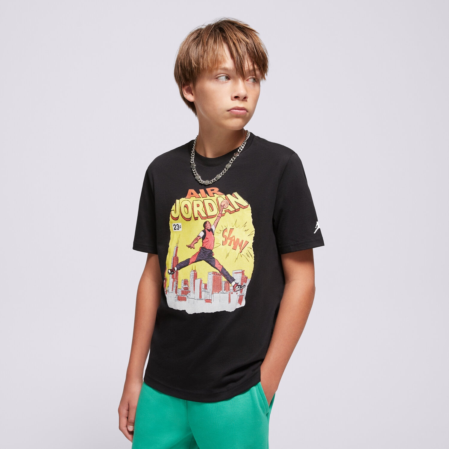 Koszulka, t-shirt dla dzieci JORDAN T-SHIRT JDB COMIC SLAM BOY 95F315-023 CZARNY