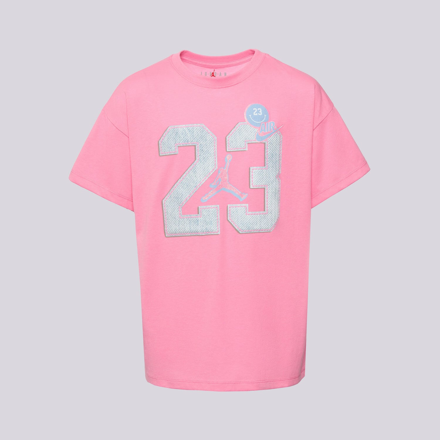 Koszulka, t-shirt dla dzieci JORDAN T-SHIRT JDG BLUE JEANS & BLING SS TEE GIRL 45F216-AFD RÓŻOWY