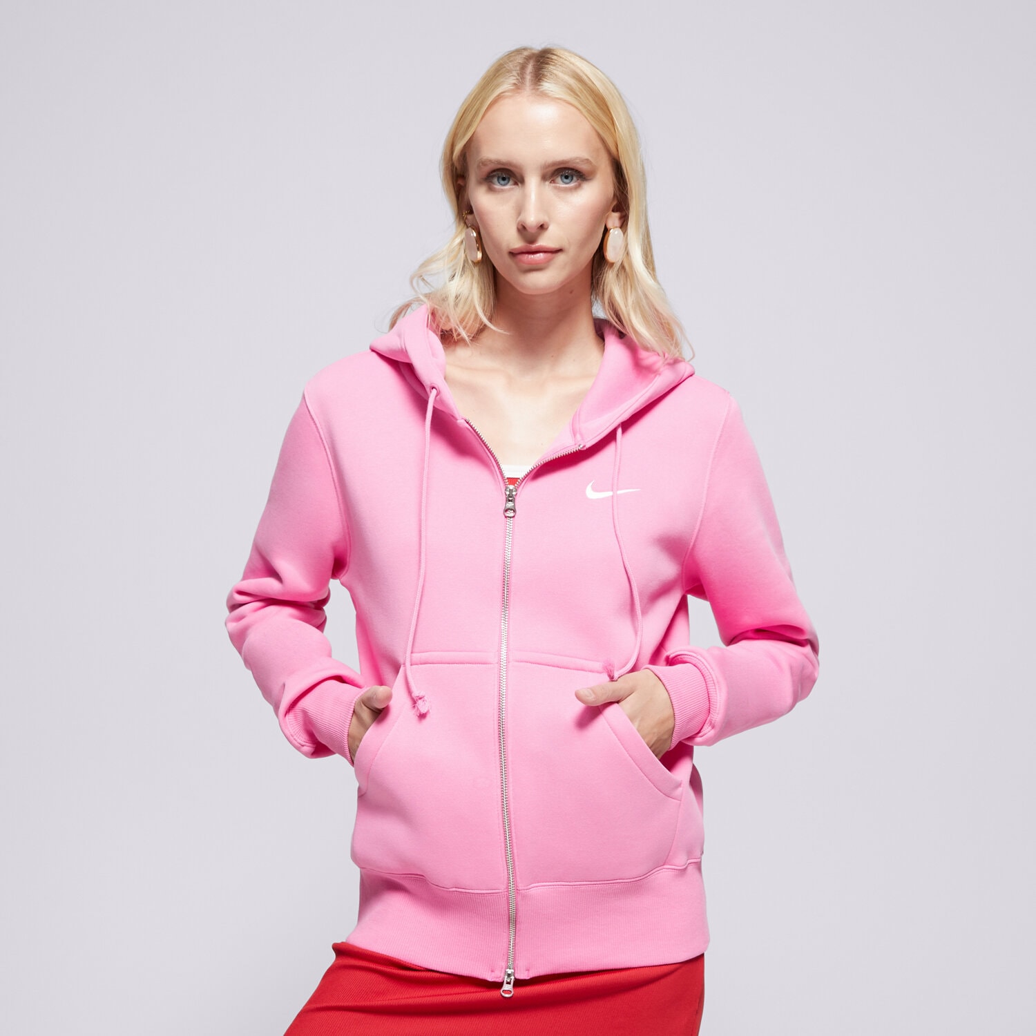 Bluza damska NIKE BLUZA ROZPINANA Z KAPTUREM W NSW PHNX FLC STD FZ HDY HJ0995-675 RÓŻOWY