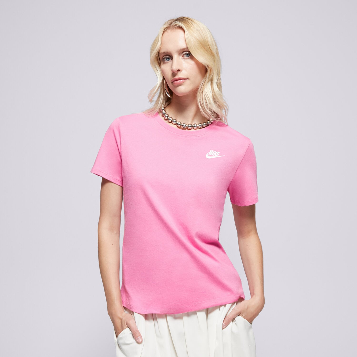 Koszulka, t-shirt damski NIKE T-SHIRT W NSW CLUB SS TEE DX7902-675 RÓŻOWY