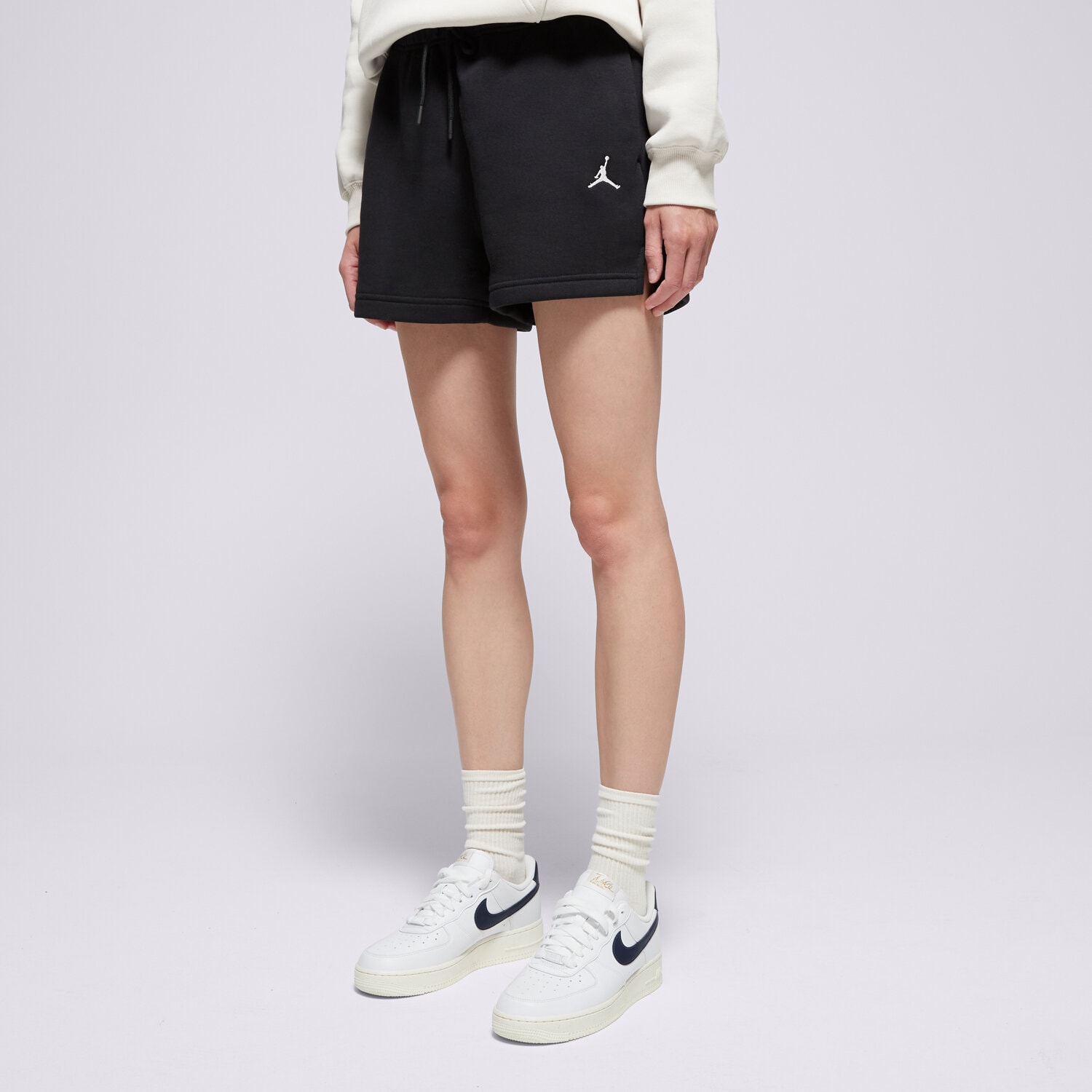 Krótkie spodenki, szorty damskie JORDAN SZORTY W BROOKLYN FLEECE FV7080-010 CZARNY