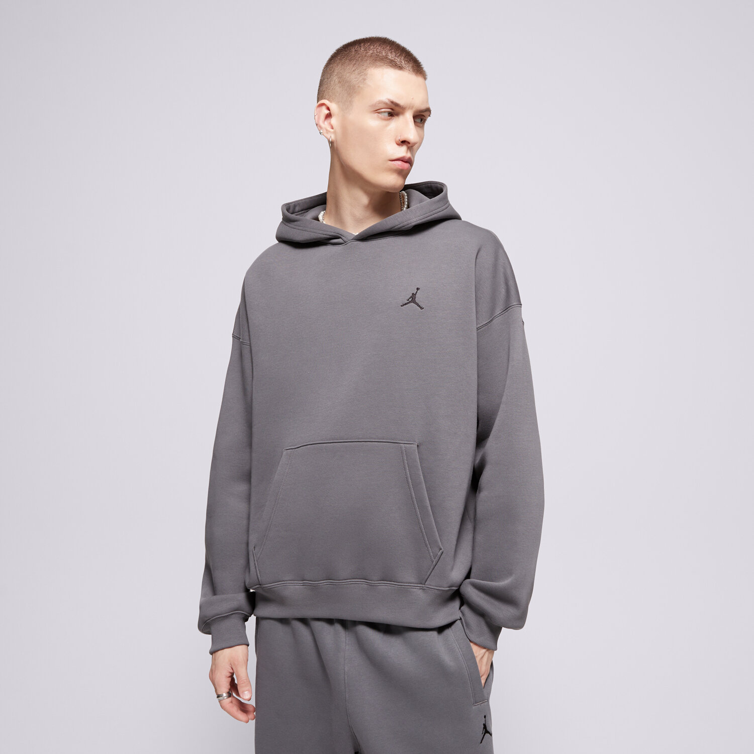 Bluza męska JORDAN BLUZA Z KAPTUREM JORDAN BROOKLYN FLEECE IB7235-068 SZARY
