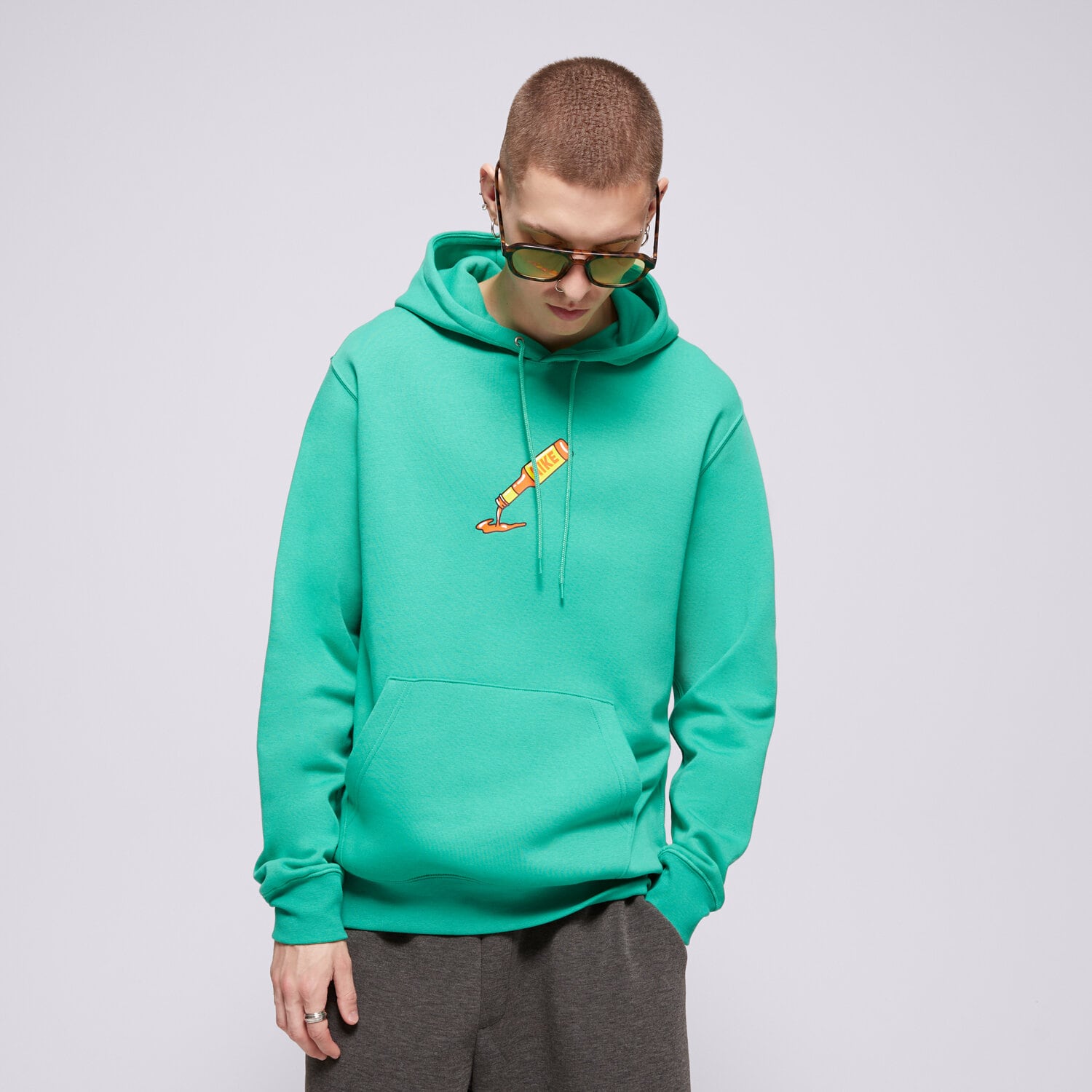 Bluza męska NIKE BLUZA Z KAPTUREM U NSW HDY CLUB PO BB OC 2 IB4144-324 ZIELONY