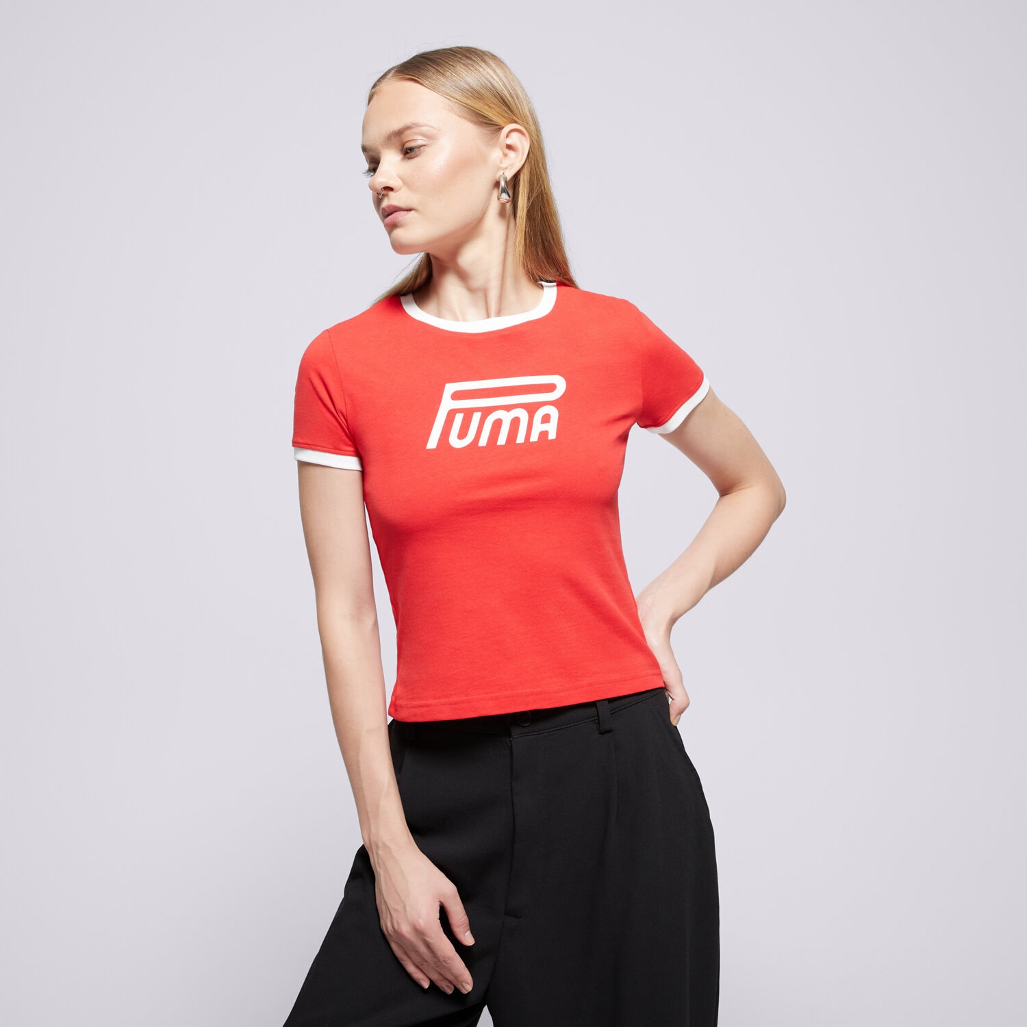 Koszulka, t-shirt damski PUMA T-SHIRT FUTURE.PUMA.ARCHIVE GRAPHIC SLIM TEE 632122 11 CZERWONY