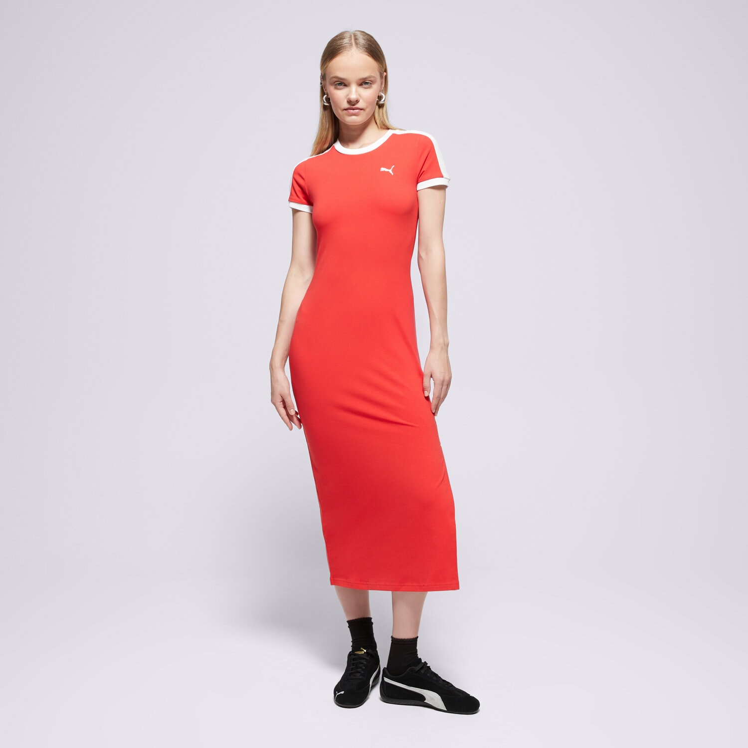 Modna sukienka sportowa PUMA SUKIENKA T7 DRESS 632140 11 CZERWONY