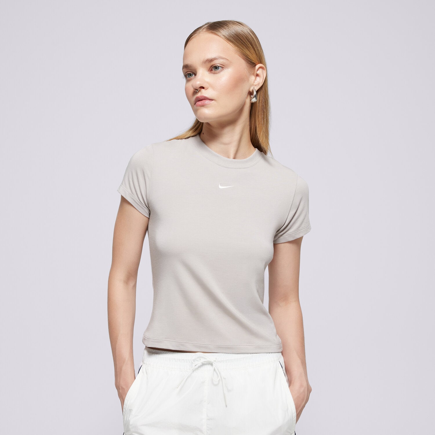 Koszulka, t-shirt damski NIKE T-SHIRT W NSW NK CHLL KNT MD CRP FV5508-009 SZARY