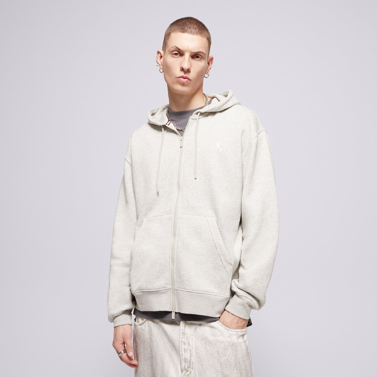 Bluza męska JORDAN BLUZA ROZPINANA JORDAN BROOKLYN FLEECE FV7289-050 SZARY