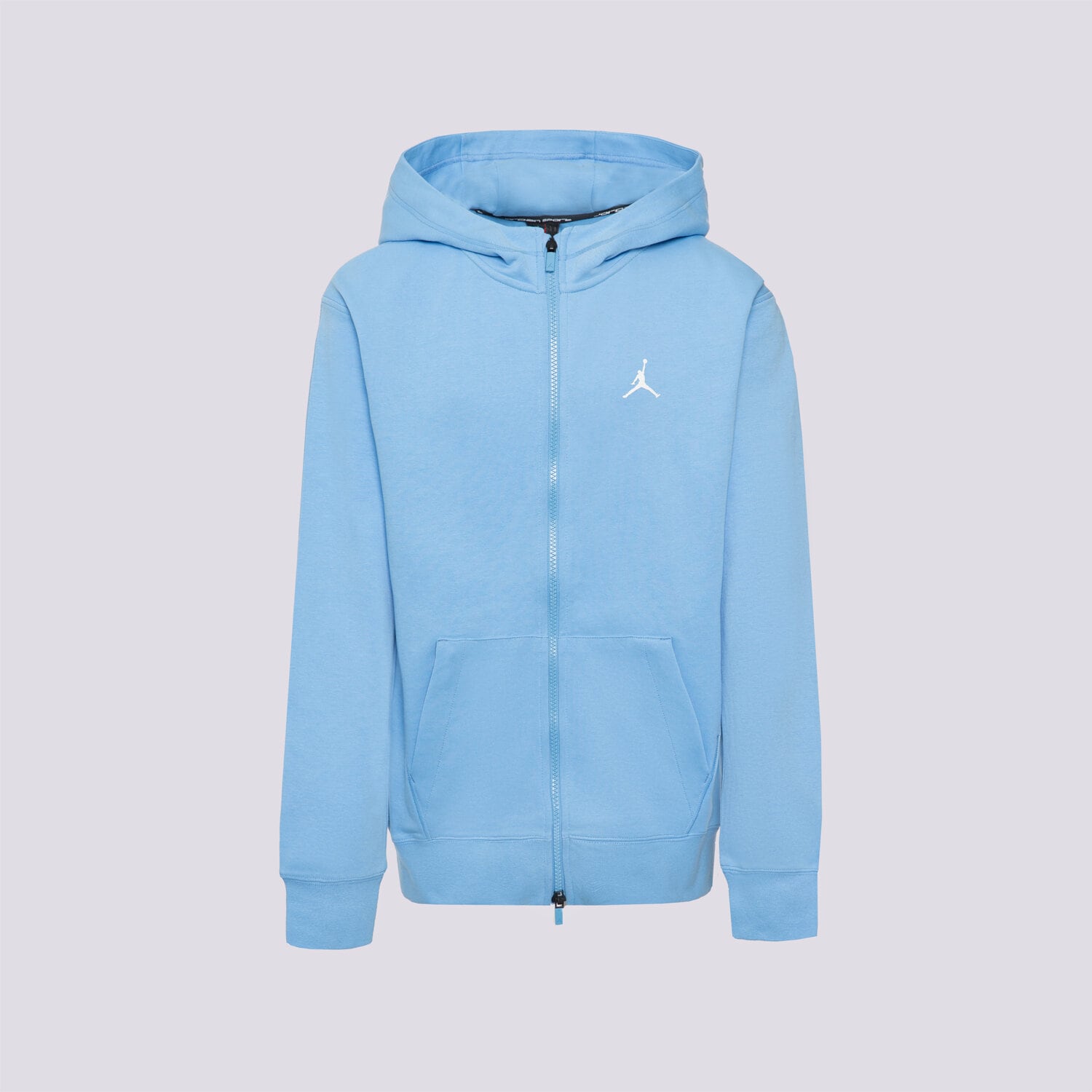 Sportowa bluza dziecięca JORDAN BLUZA ROZPINANA Z KAPTUREM JDB MJ SPORT STMT HOOP FLC 95D273-B9F NIEBIESKI
