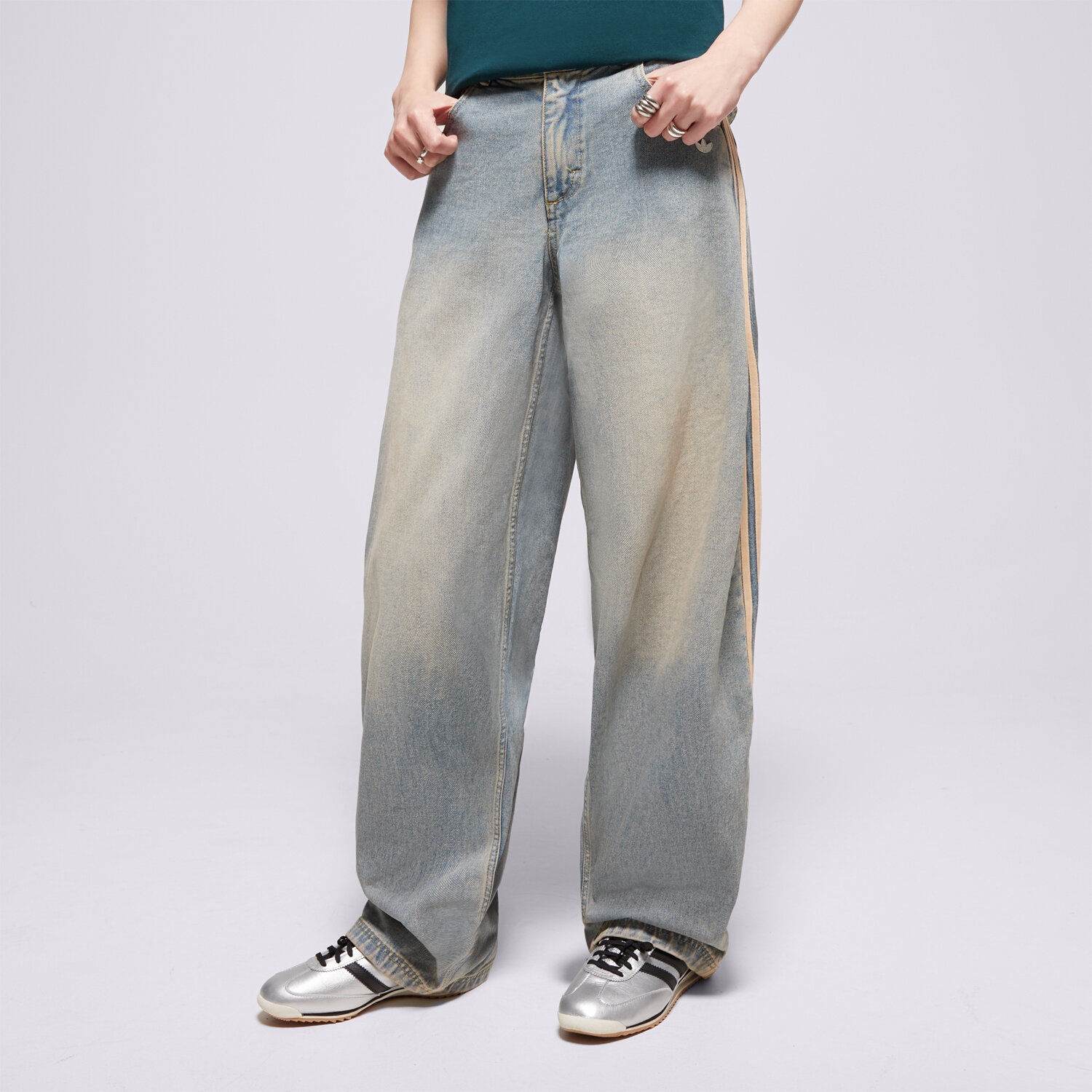 Spodnie sportowe damskie ADIDAS SPODNIE P ESS DENIM PNT JY2868 NIEBIESKI