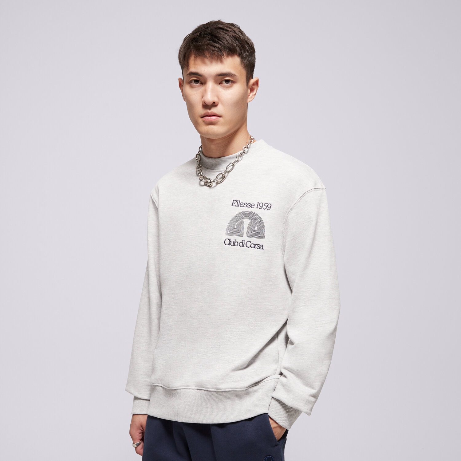 Bluza męska ELLESSE BLUZA CLUB DI CORSA SWEATSHIRT LGREY MRL SHB23149131 SZARY