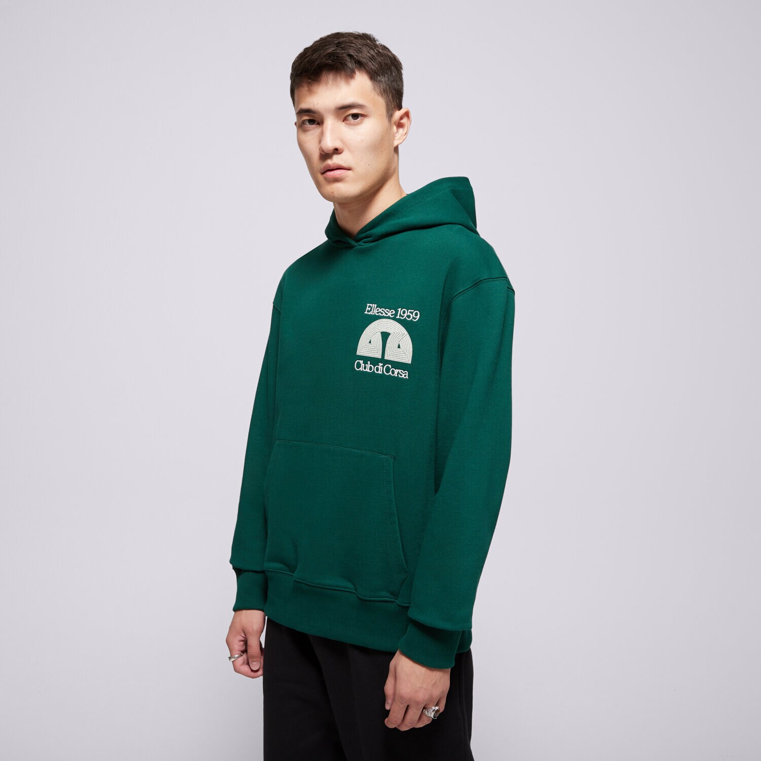 Bluza męska ELLESSE BLUZA Z KAPTUREM CLUB DI CORSA DGREEN HOODIE SHB23148502 ZIELONY