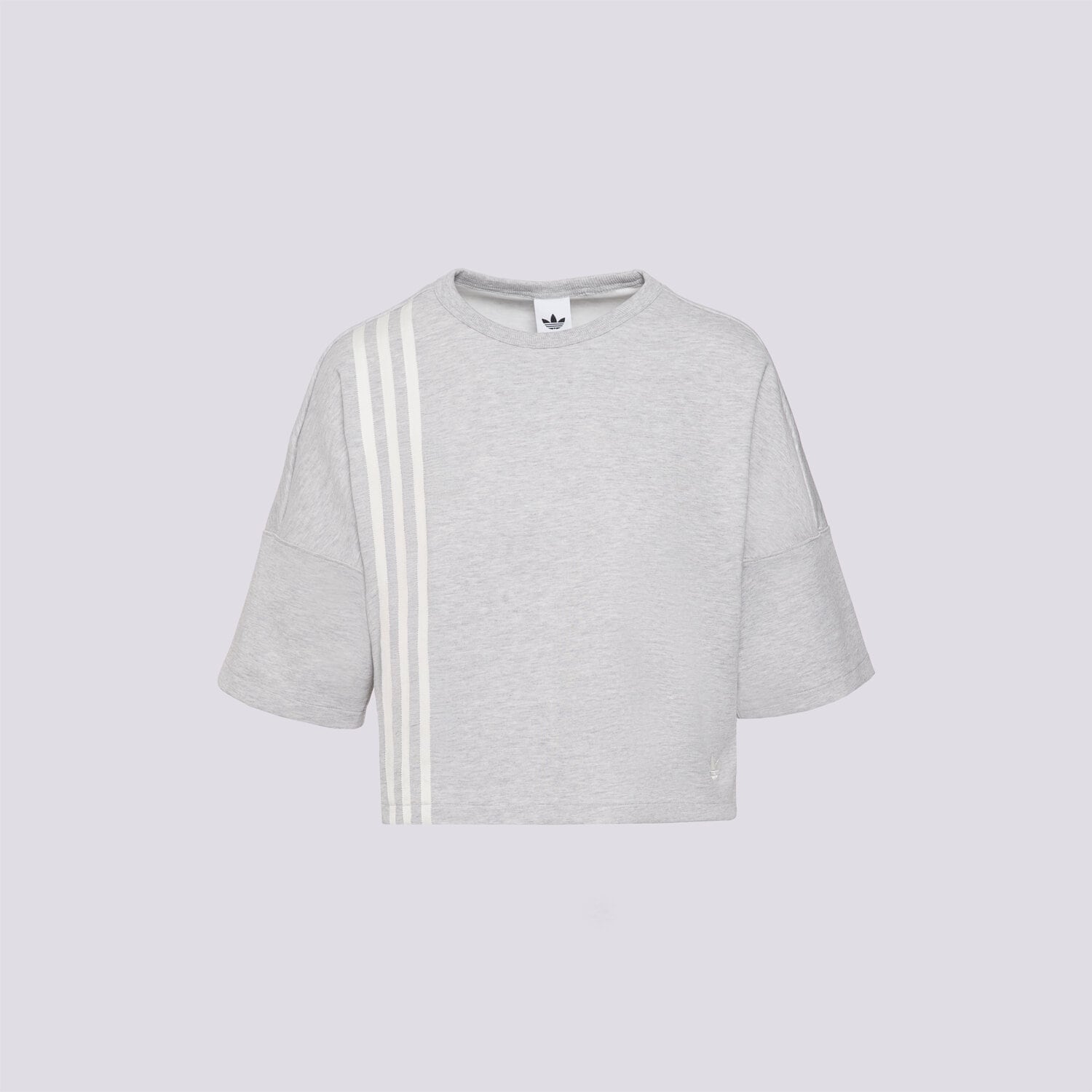 Koszulka, t-shirt damski ADIDAS T-SHIRT 3 STRIPES TEE JW3610 SZARY