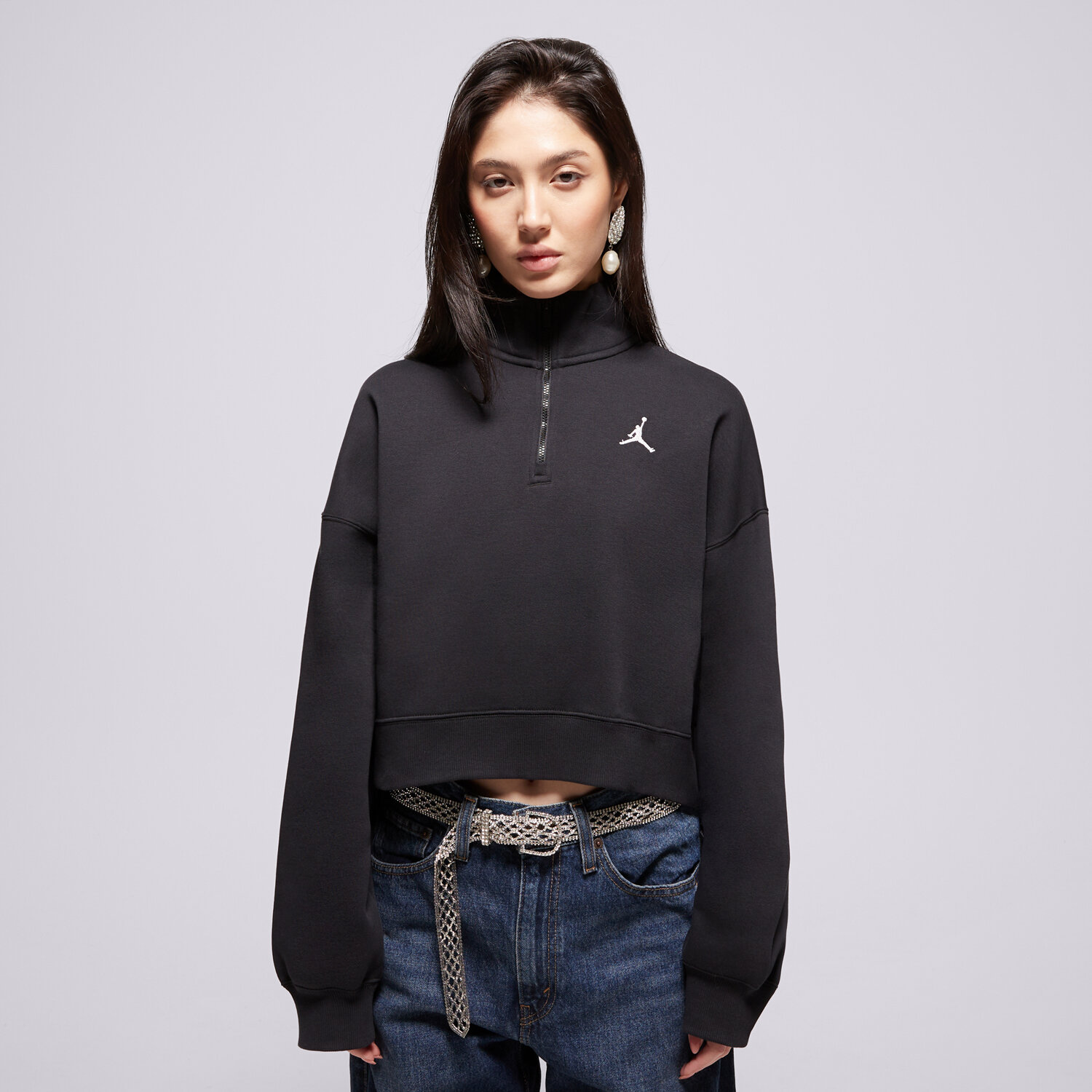 Bluza damska JORDAN BLUZA ROZPINANA W J BRK FLC QZ TOP IH2391-010 CZARNY