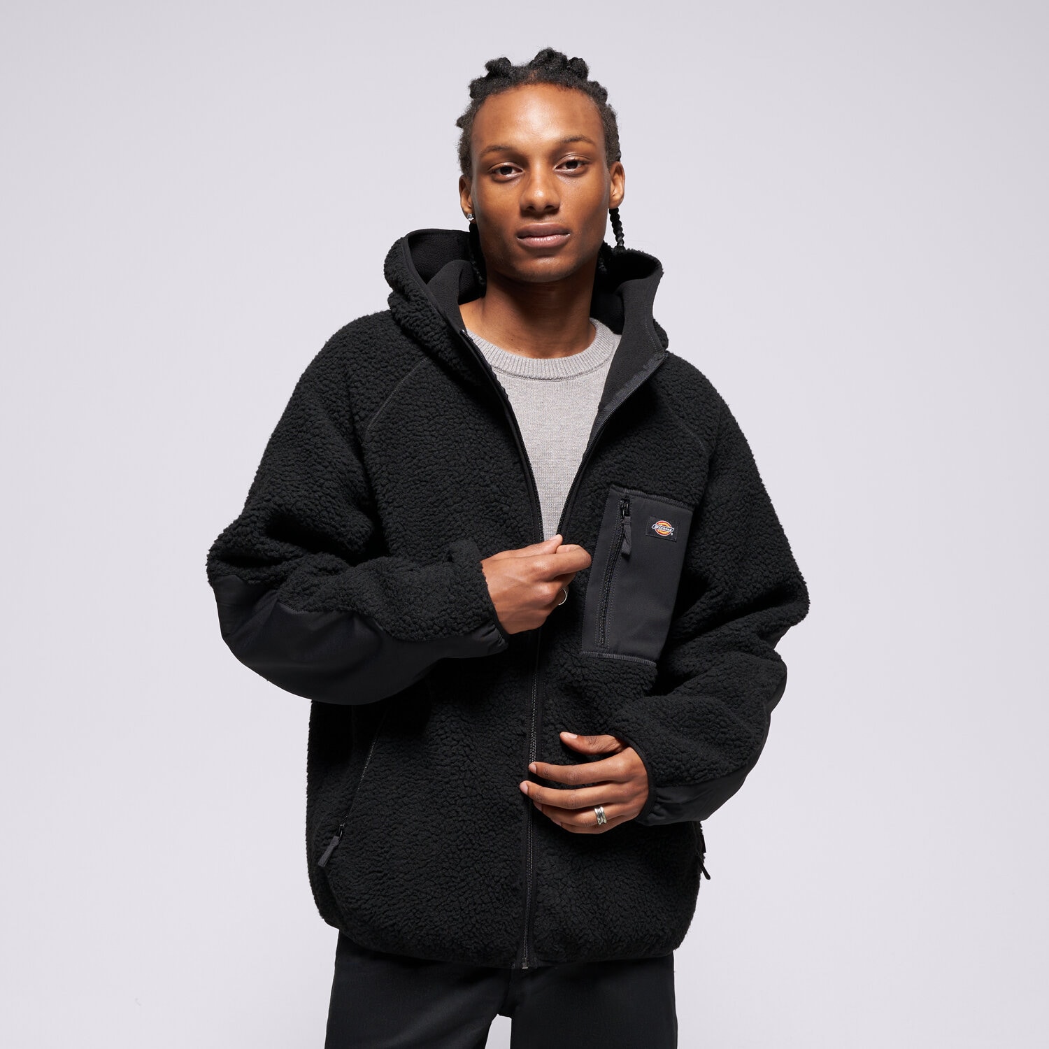 Kurtka zimowa męska DICKIES KURTKA CENTRAL HIGH PILE HOODED DK0A87NVBLK1 CZARNY