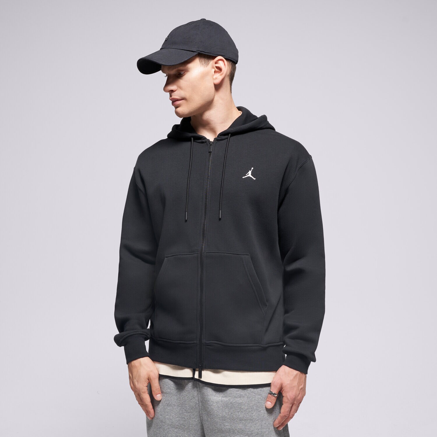 Bluza męska BLUZA ROZPINANA Z KAPTUREM JORDAN BRKLN FLC FZ  FV7289-010 CZARNY