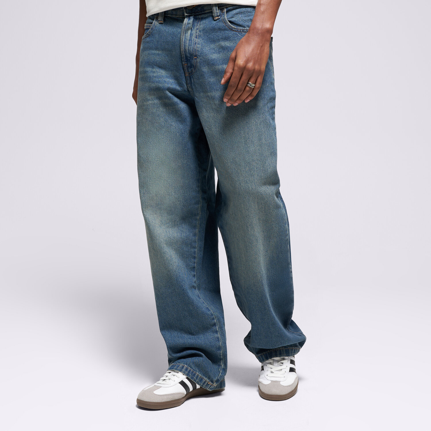 Spodnie sportowe męskie DICKIES SPODNIE HILHAM DENIM DK0A87NKL231 NIEBIESKI