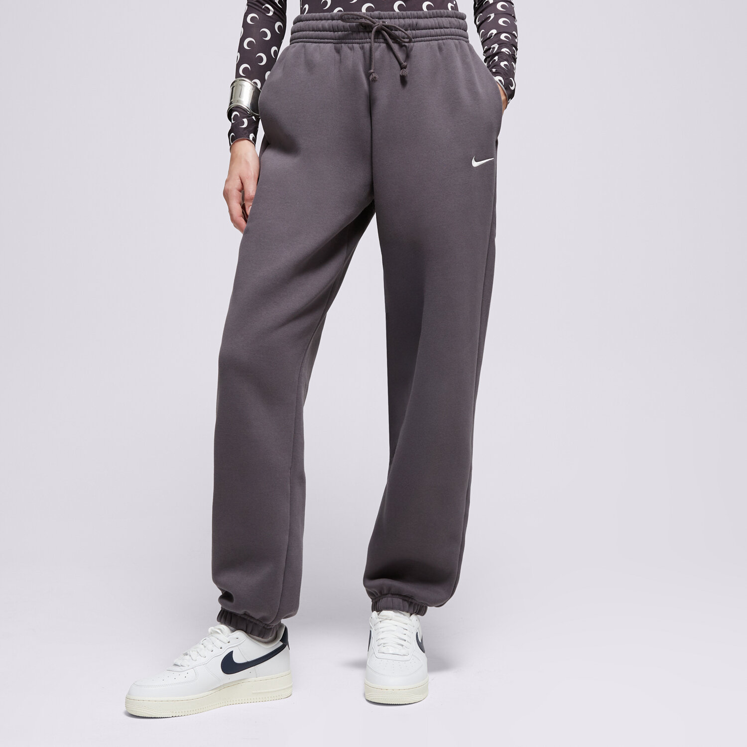 Spodnie sportowe damskie NIKE SPODNIE W NSW PHNX FLC HR OS PANT 2 FZ5996-036 SZARY
