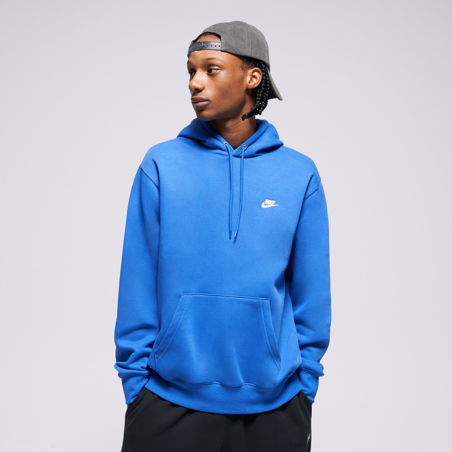 Bluza męska NIKE BLUZA Z KAPTUREM M NK CLUB BB PO HOODIE FN3859-480 NIEBIESKI
