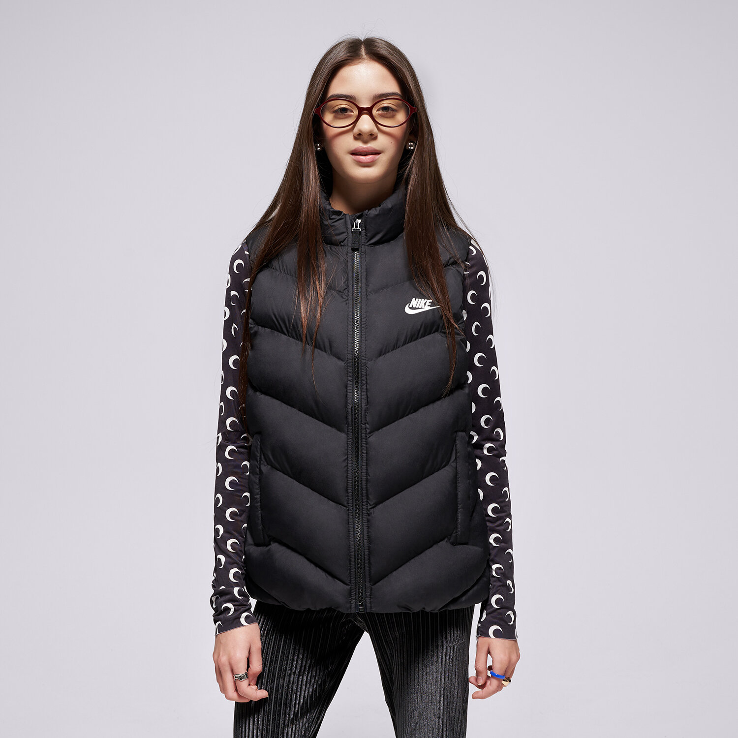 NIKE BEZRĘKAWNIK K NSW TF ADP PUFFER BOY HJ2537-010 CZARNY