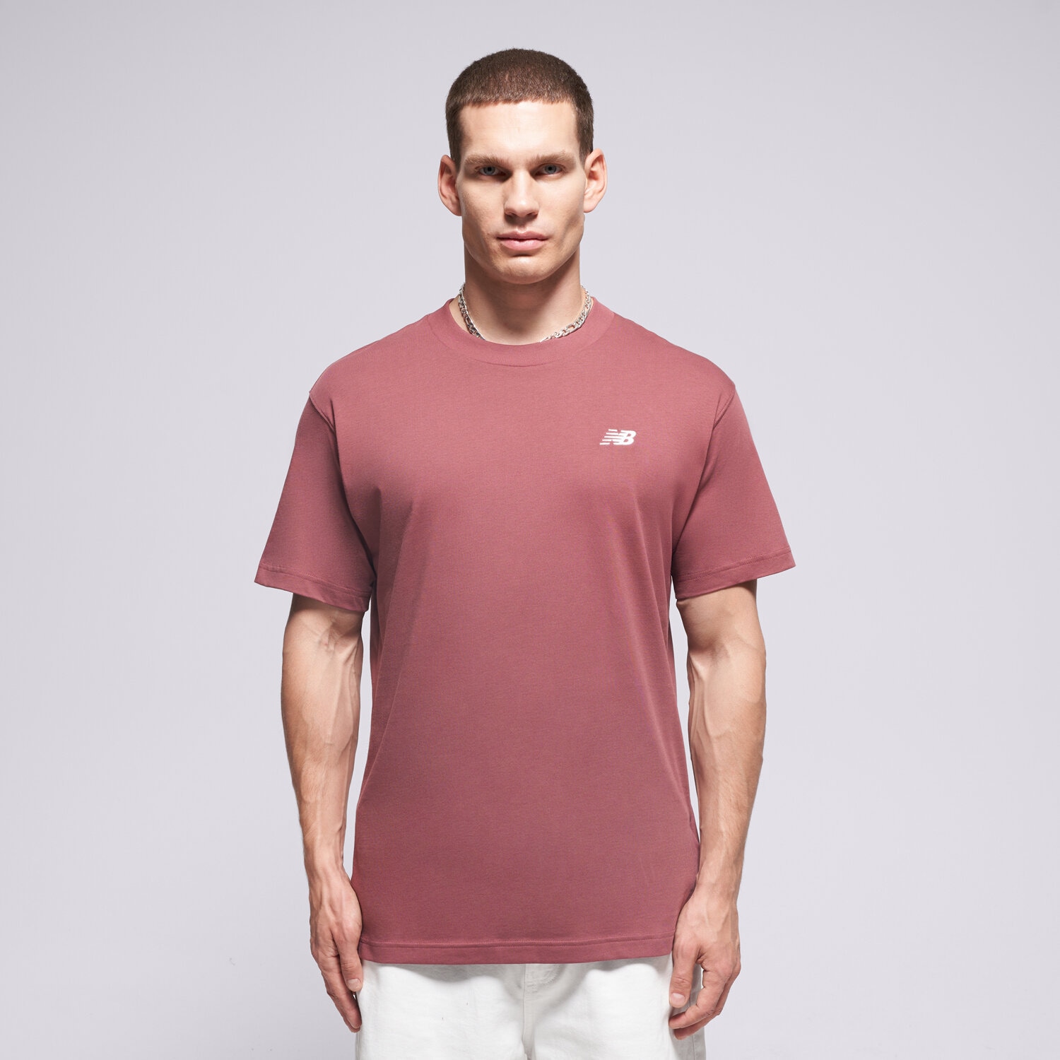 Koszulka, t-shirt sportowy męski NEW BALANCE T-SHIRT SPORT ESSENTIALS COTTON T-SHIRT MT41509WAD CZERWONY