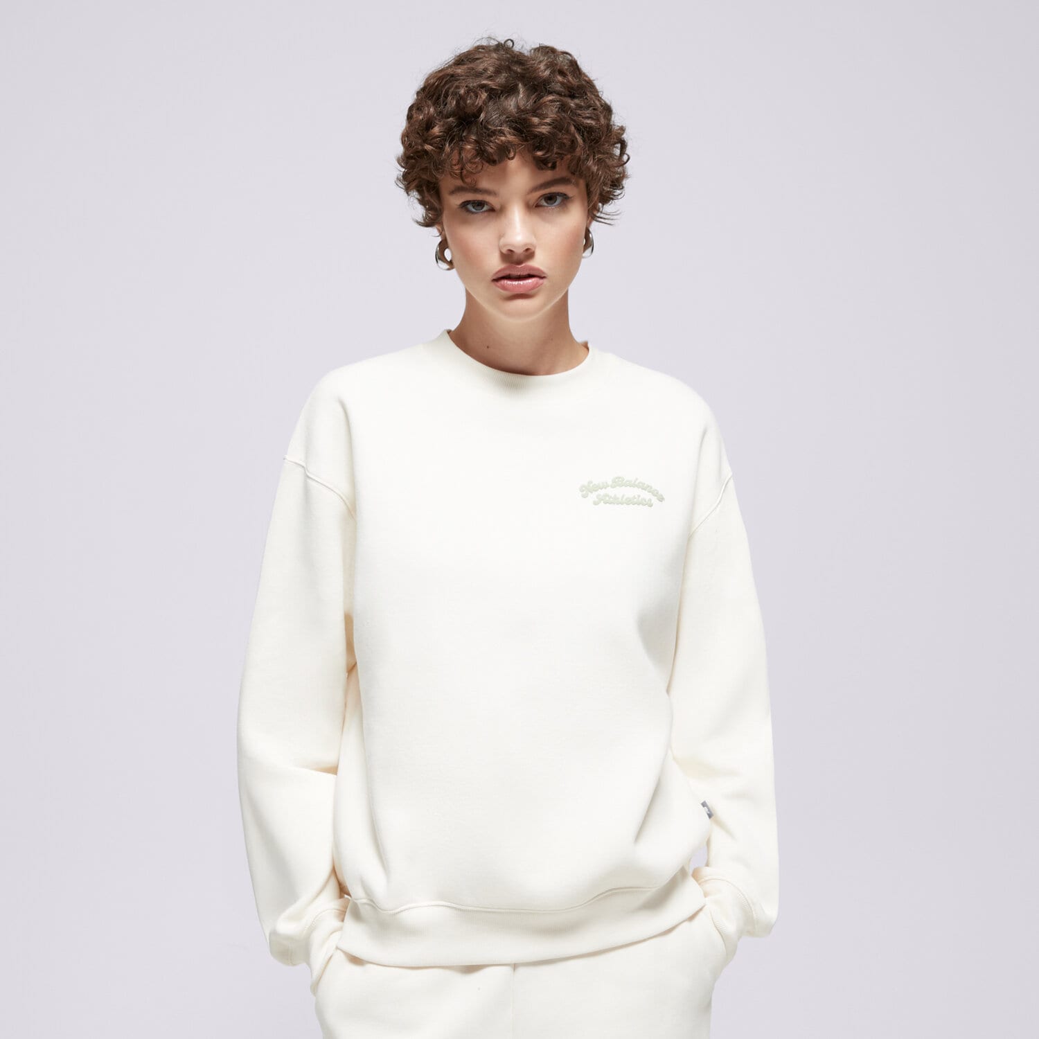 Bluza damska NEW BALANCE BLUZA LINEAR HERITAGE FLEECE CREW WT53516PEF BEŻOWY