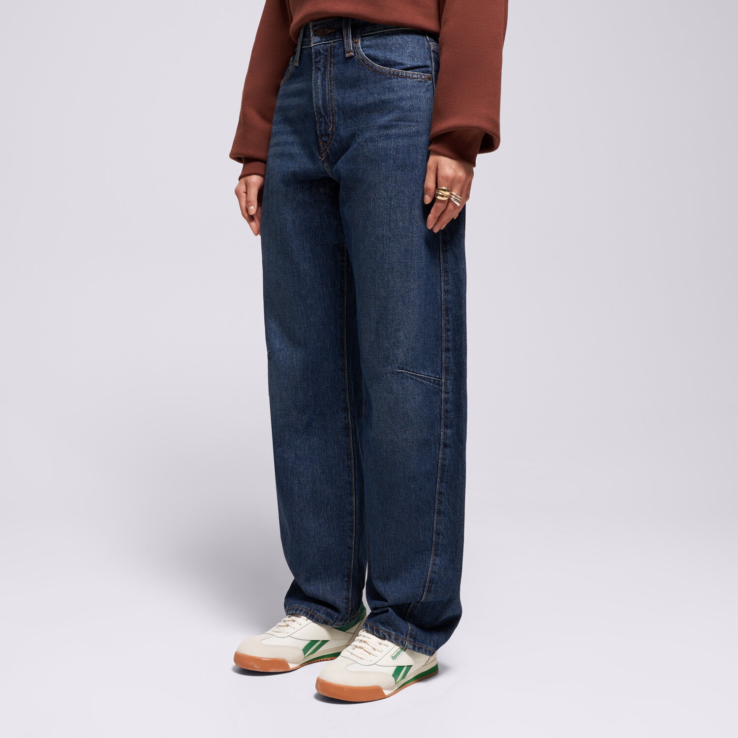 Spodnie sportowe damskie LEVI'S SPODNIE CINCH BARREL DARK INDIGO WORN IN 003V5-0001 GRANATOWY