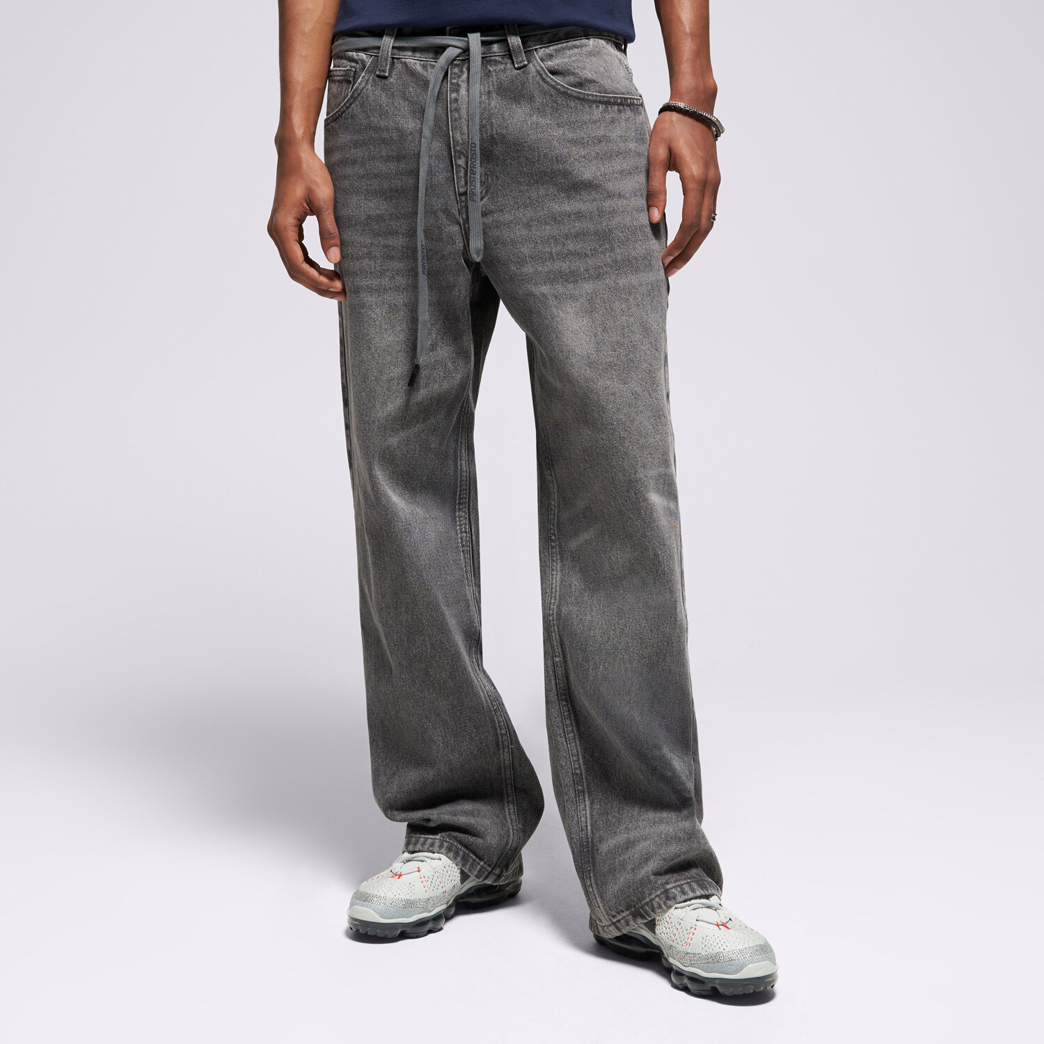 Spodnie sportowe męskie PROSTO SPODNIE JEANS BAGGY TARMAC LIGHT GRAY KL252MPAN3011 SZARY