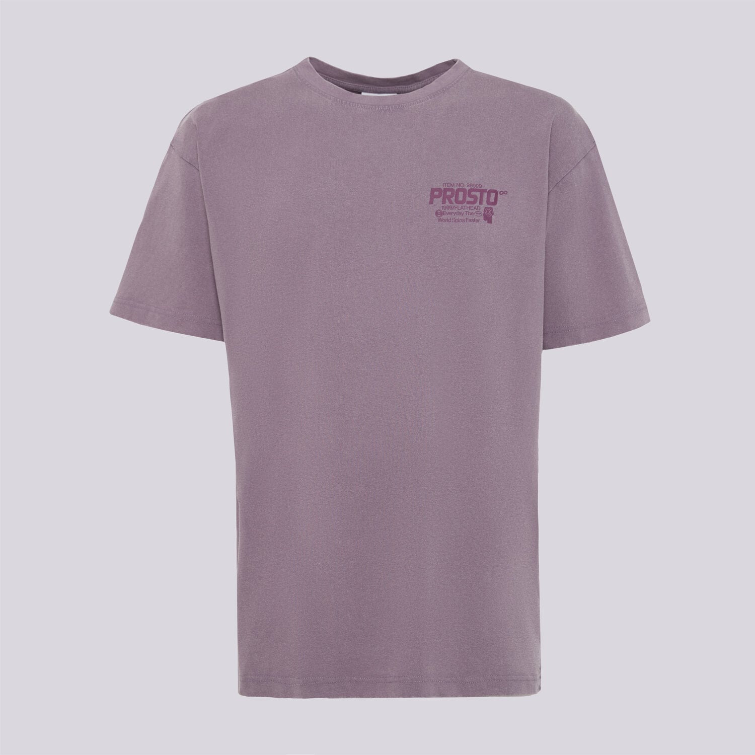 Koszulka, t-shirt sportowy męski PROSTO T-SHIRT FLATHEAD WASHED LAVENDER KL252MTEE1071 FIOLETOWY